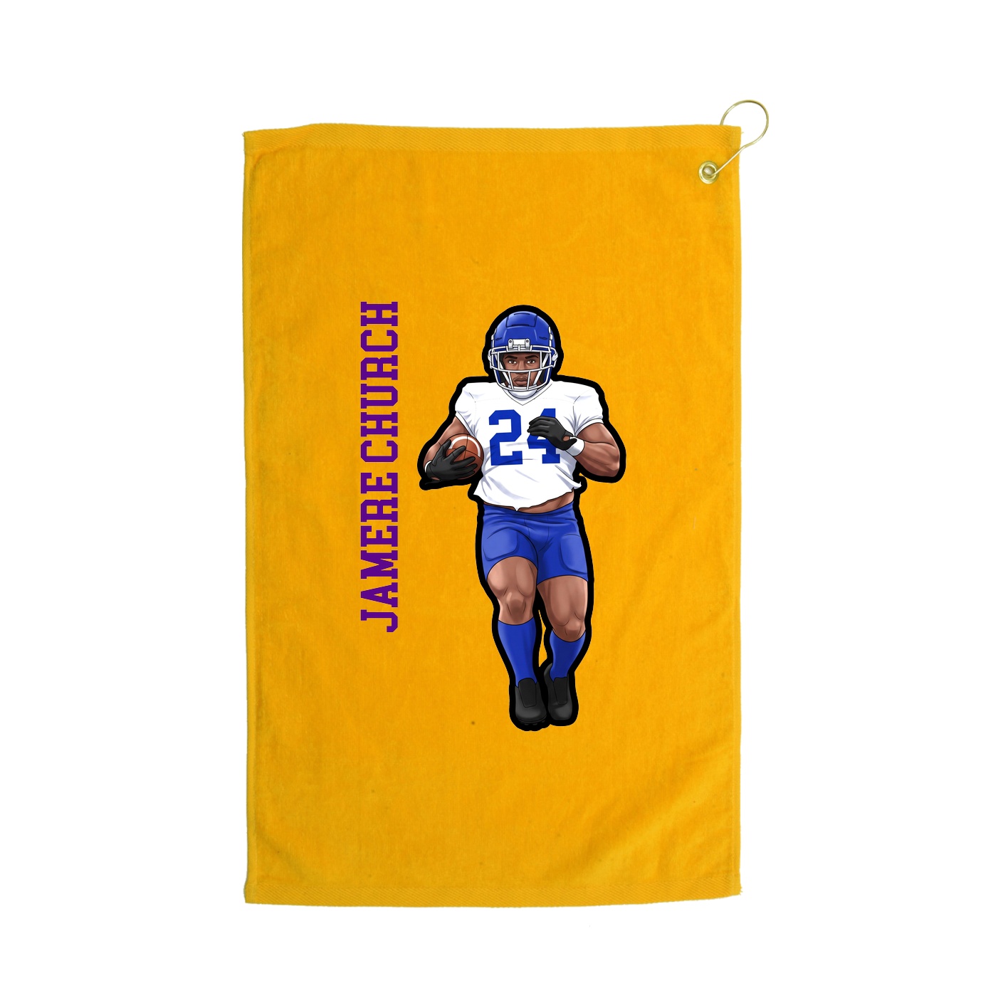 Golf Towel — Name Vertical in Gold