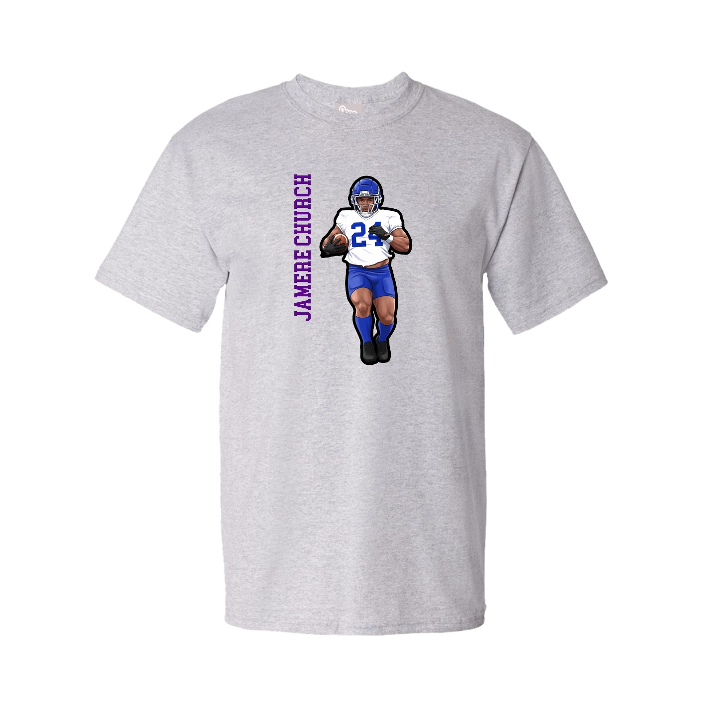 Youth Tee — Name Vertical in Grey