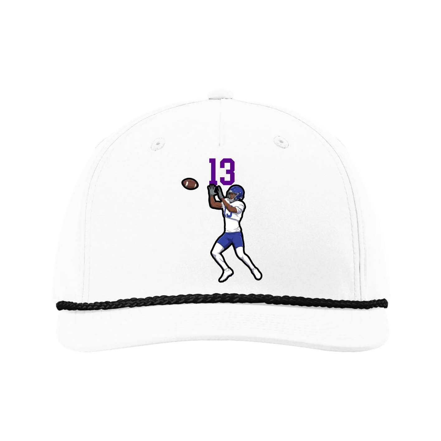 Five-Panel Classic Rope Cap — Number Top in White