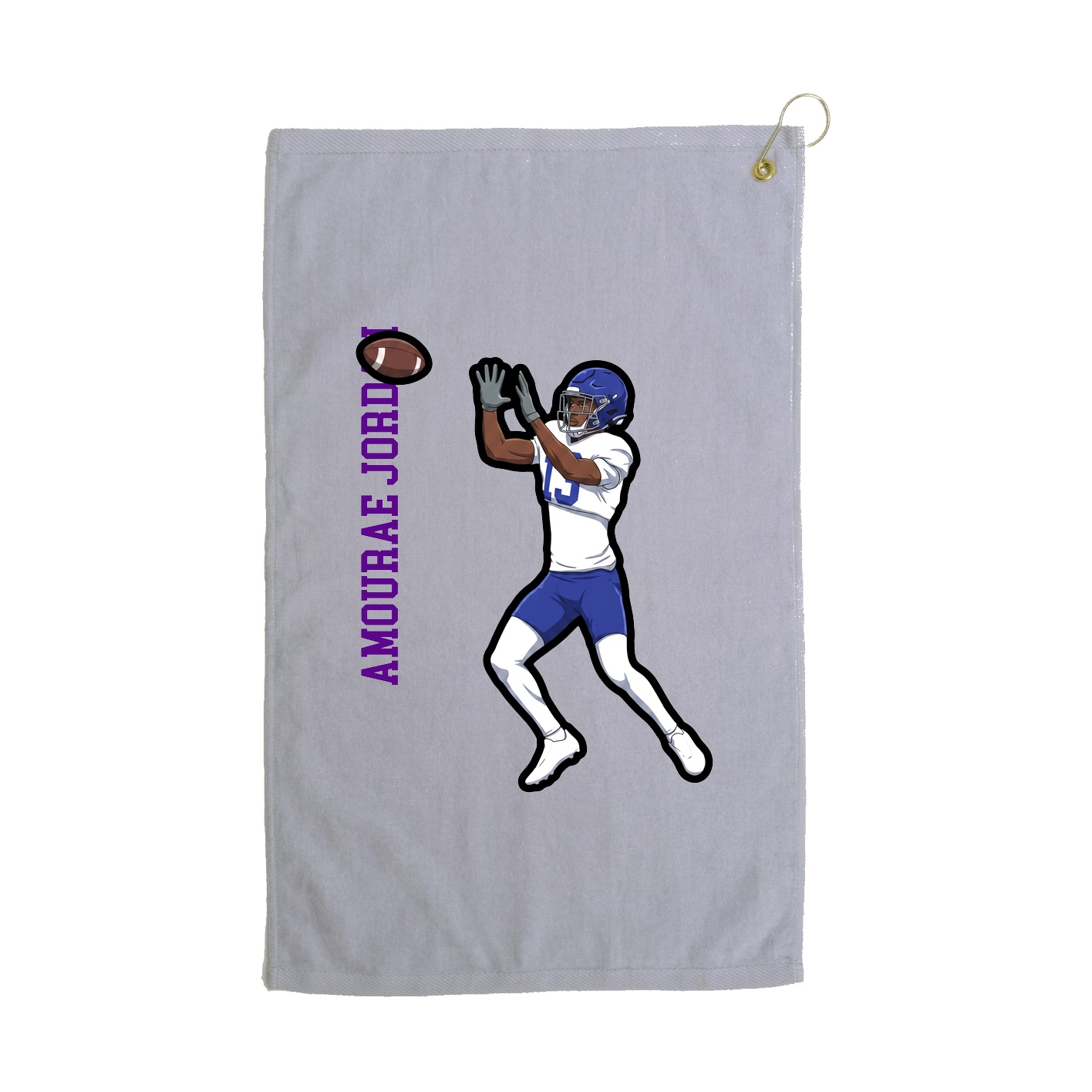 Golf Towel — Name Vertical in Grey