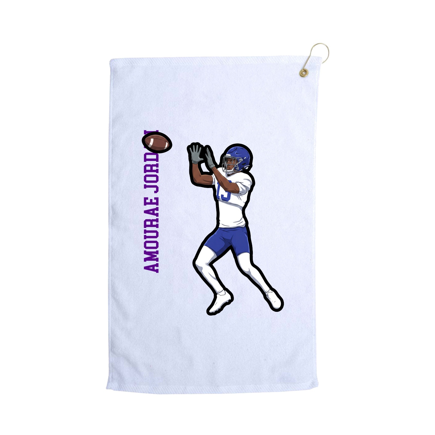 Golf Towel — Name Vertical in White