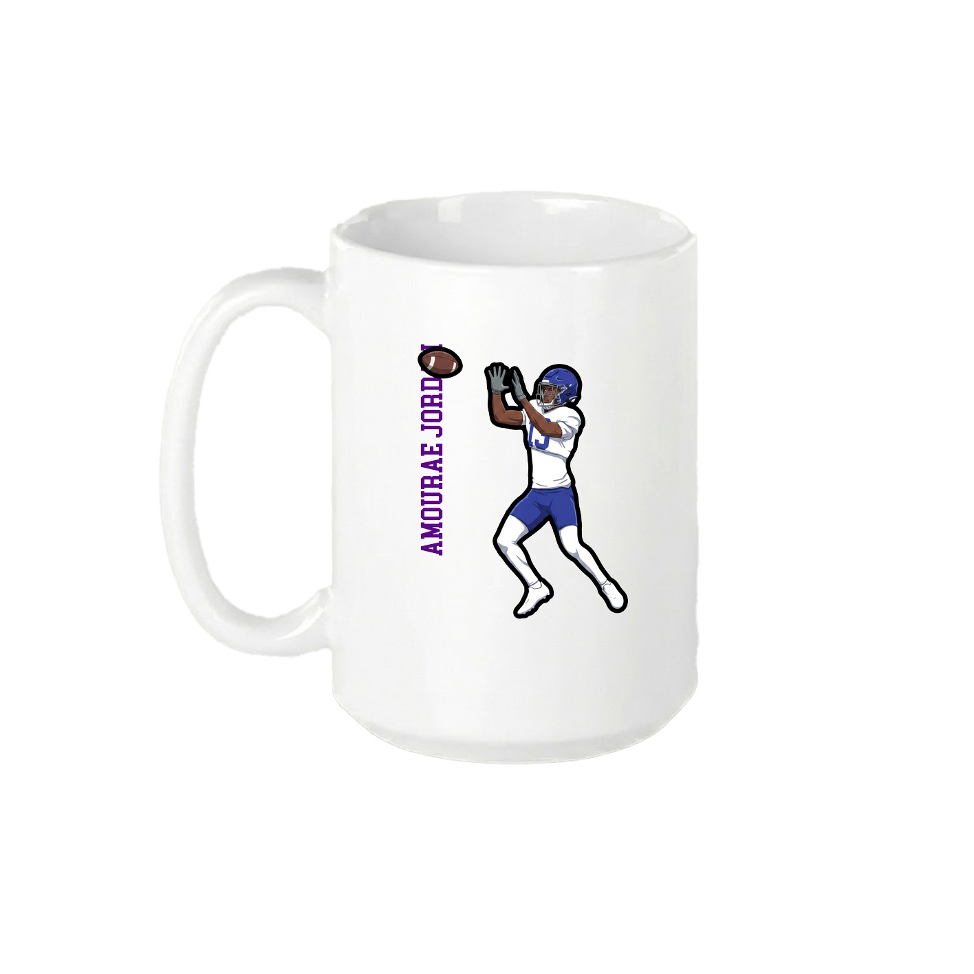 15oz Coffee Mug — Name Vertical in White