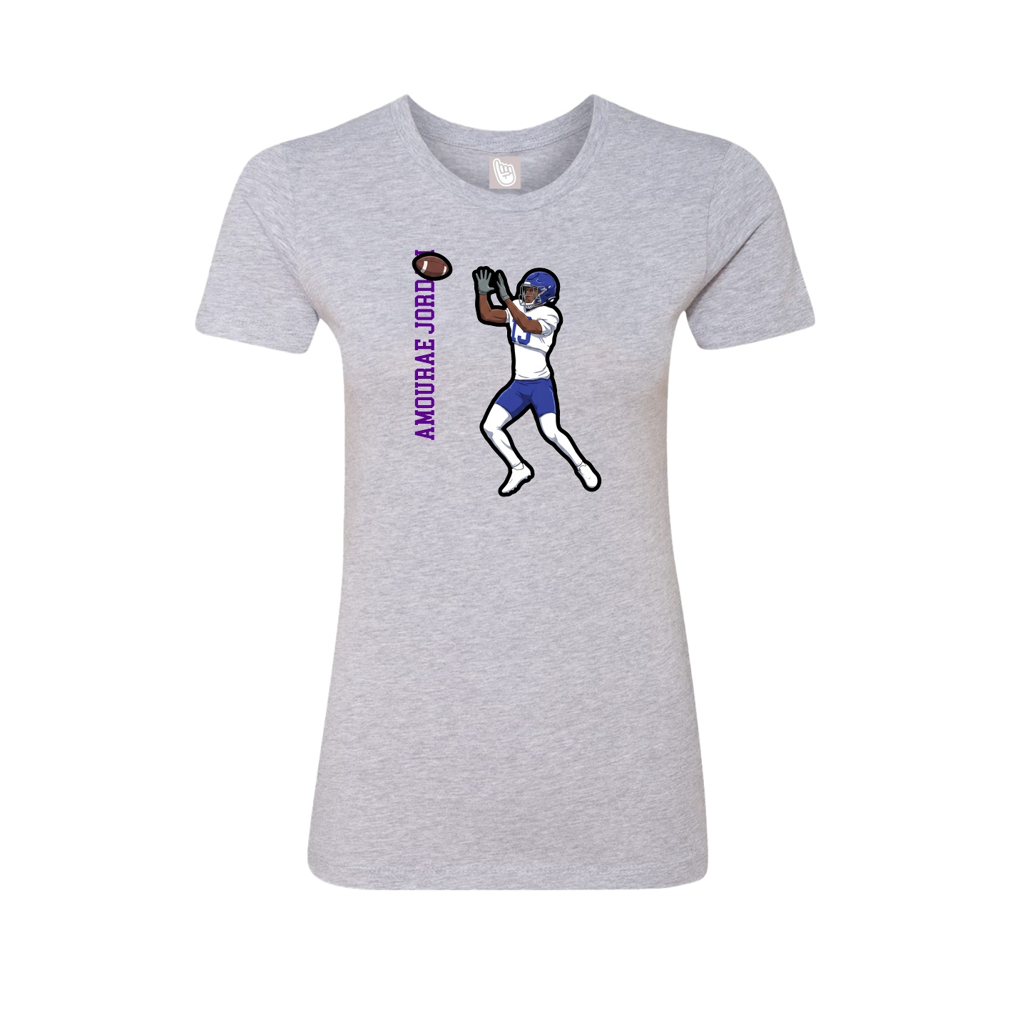 Womens Tee — Name Vertical in Grey