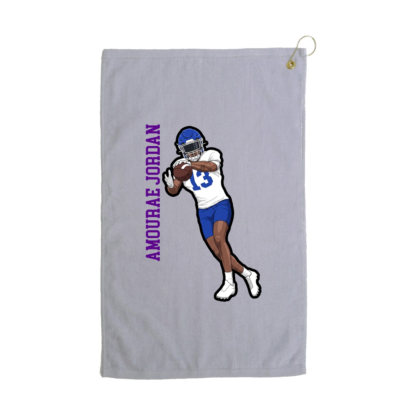 Golf Towel — Name Vertical in Grey