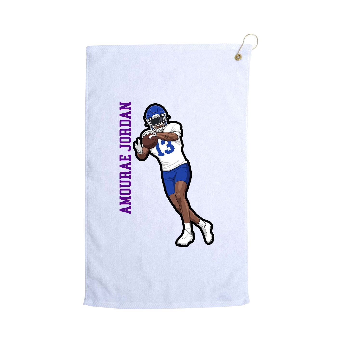 Golf Towel — Name Vertical in White