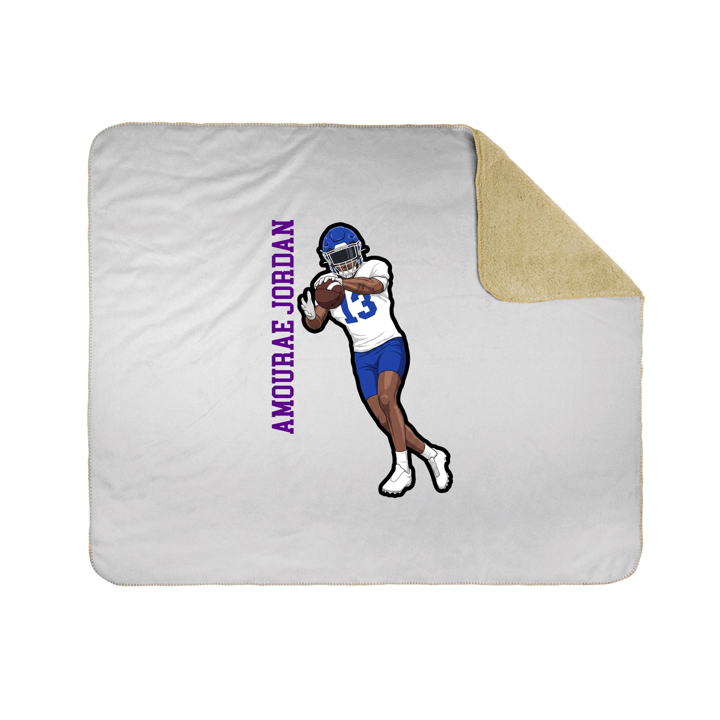 Throw Blanket — Name Vertical in White