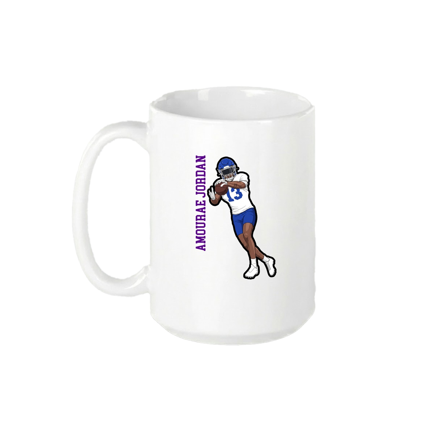 15oz Coffee Mug — Name Vertical in White