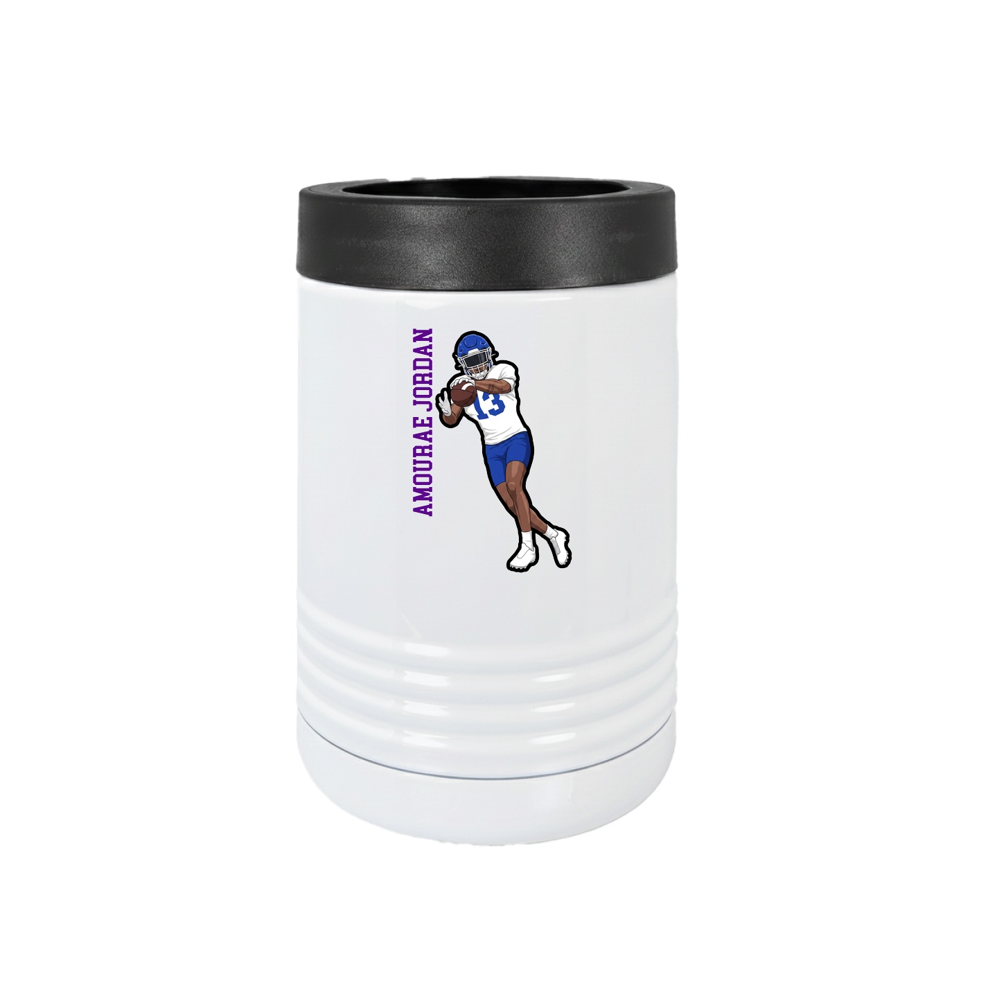 Beverage Holder — Name Vertical in White