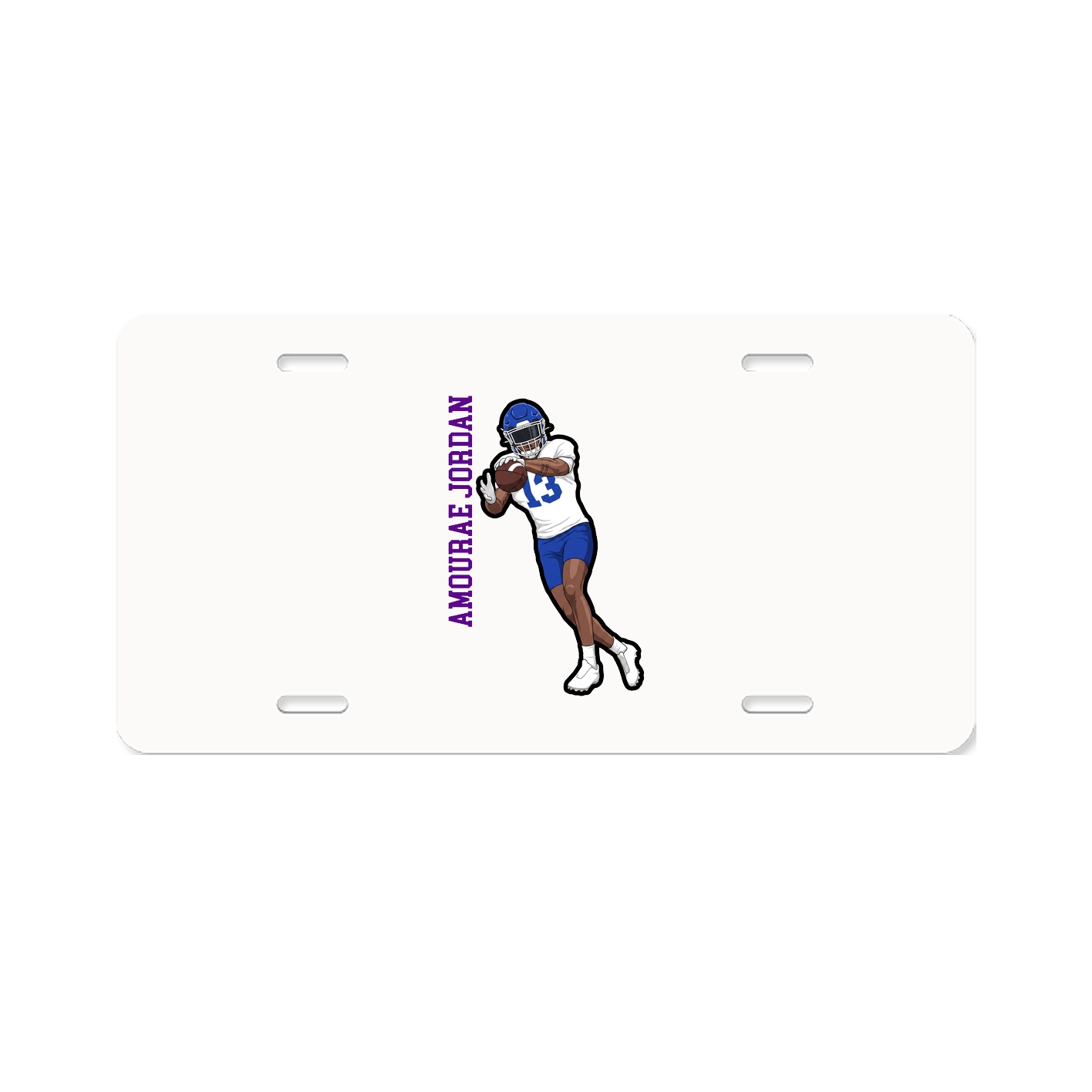License Plate — Name Vertical in Classic