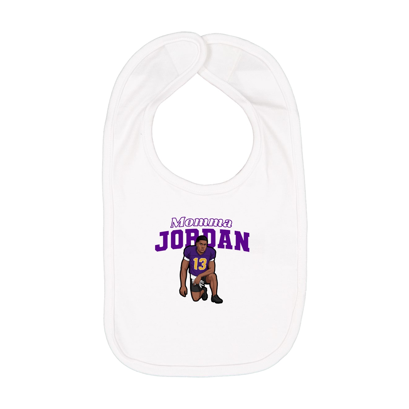Infant Bib — Mothers Day Block in White