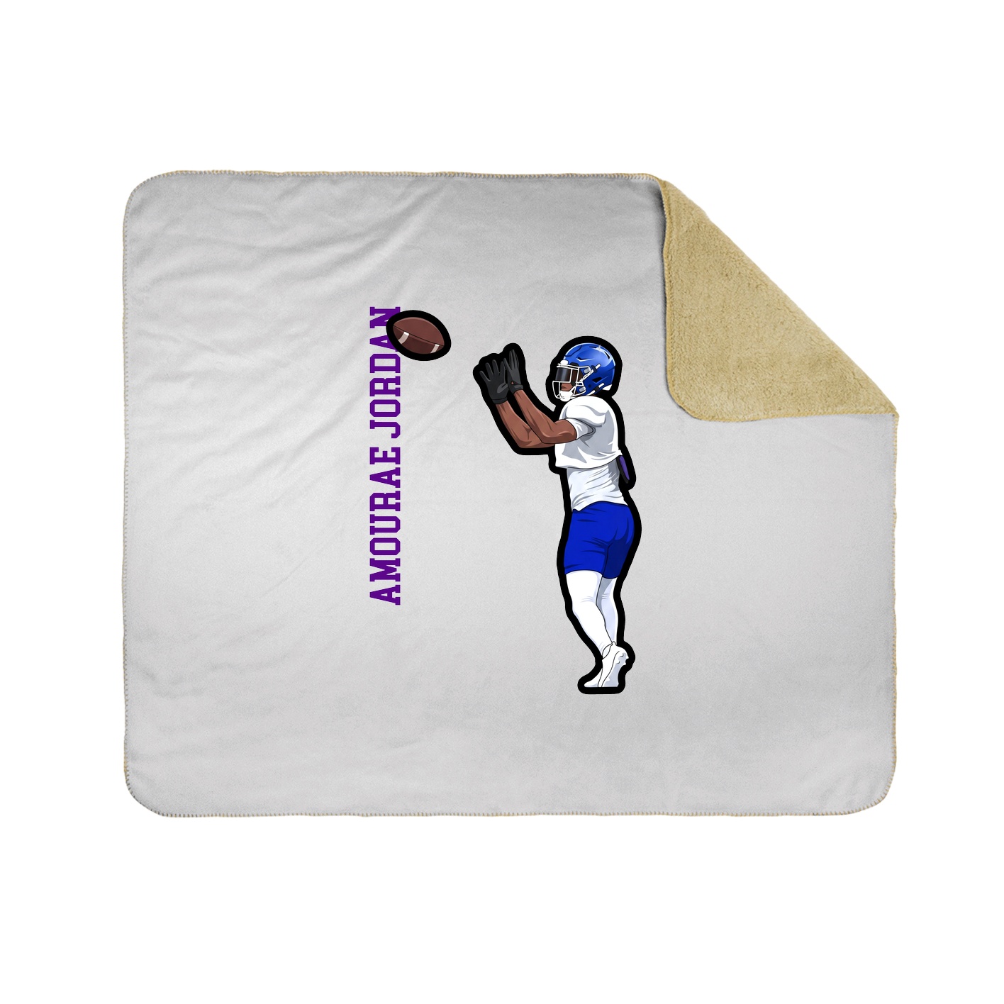 Throw Blanket — Name Vertical in White