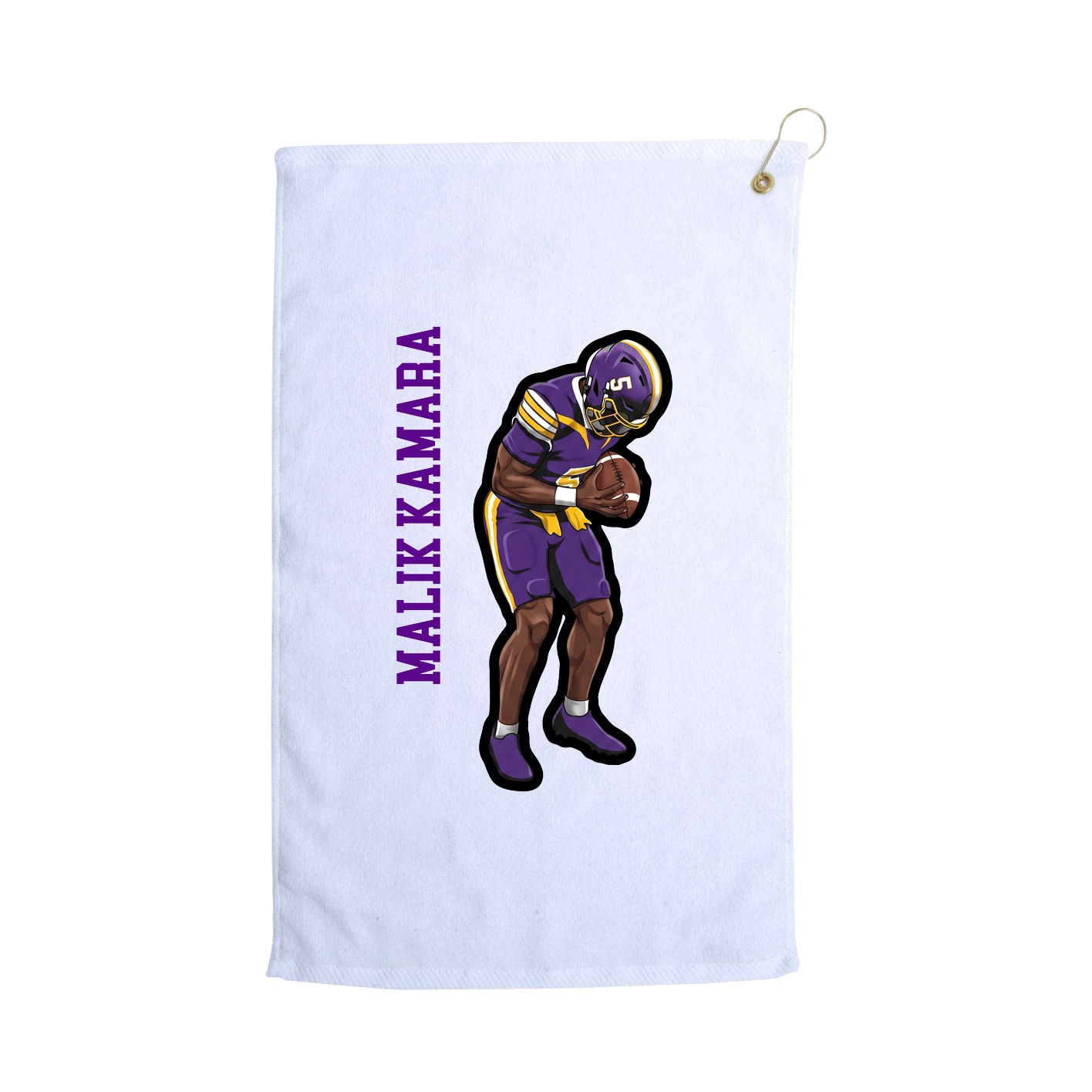 Golf Towel — Name Vertical in White