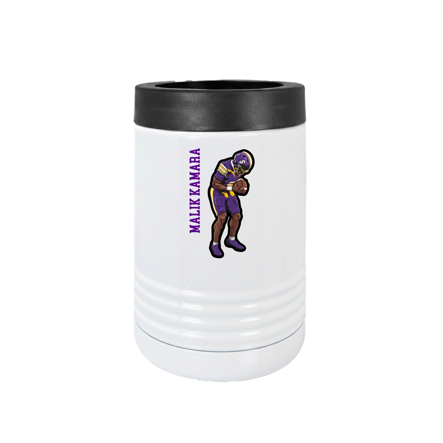 Beverage Holder — Name Vertical in White