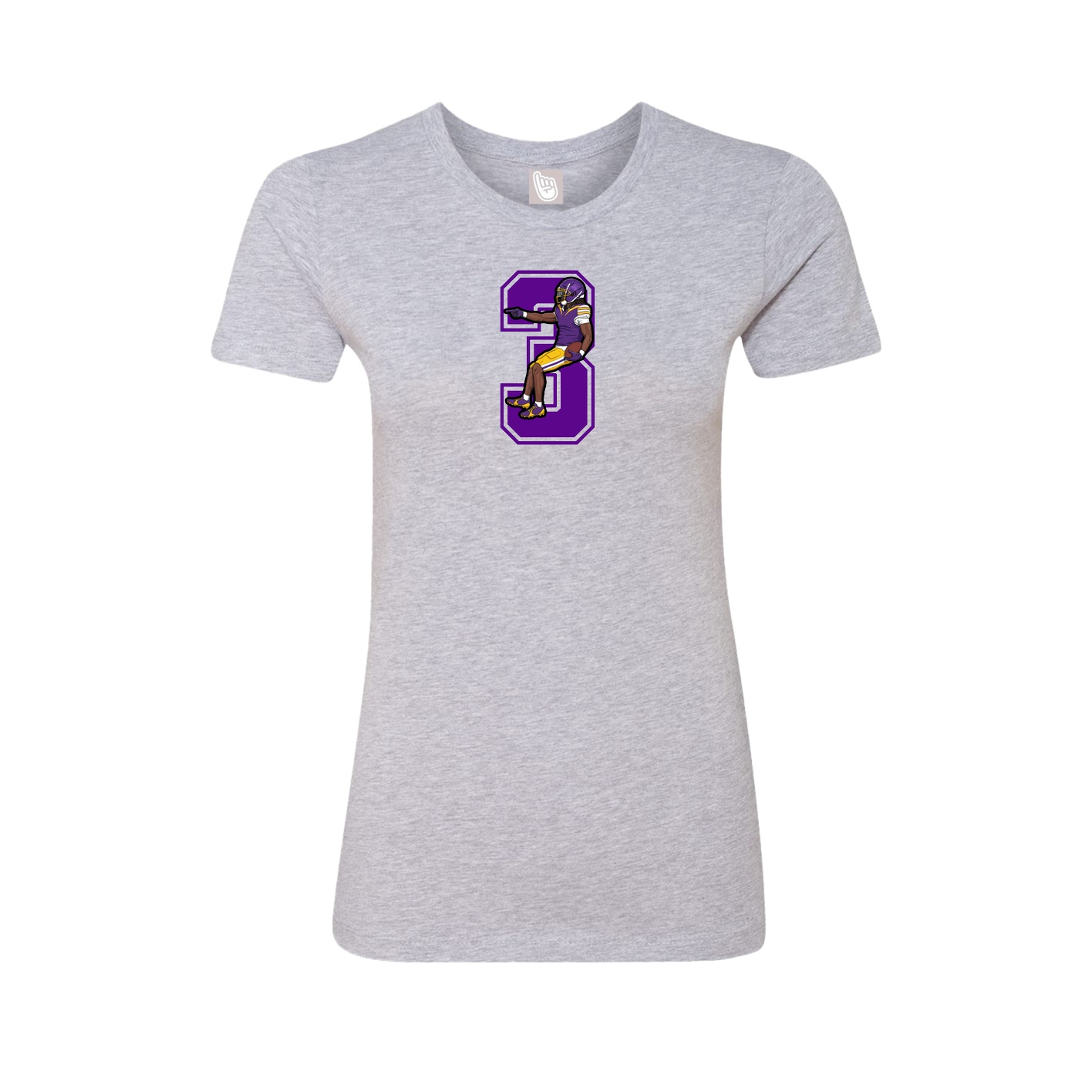 Fitted Women's Tee — Number in Grey
