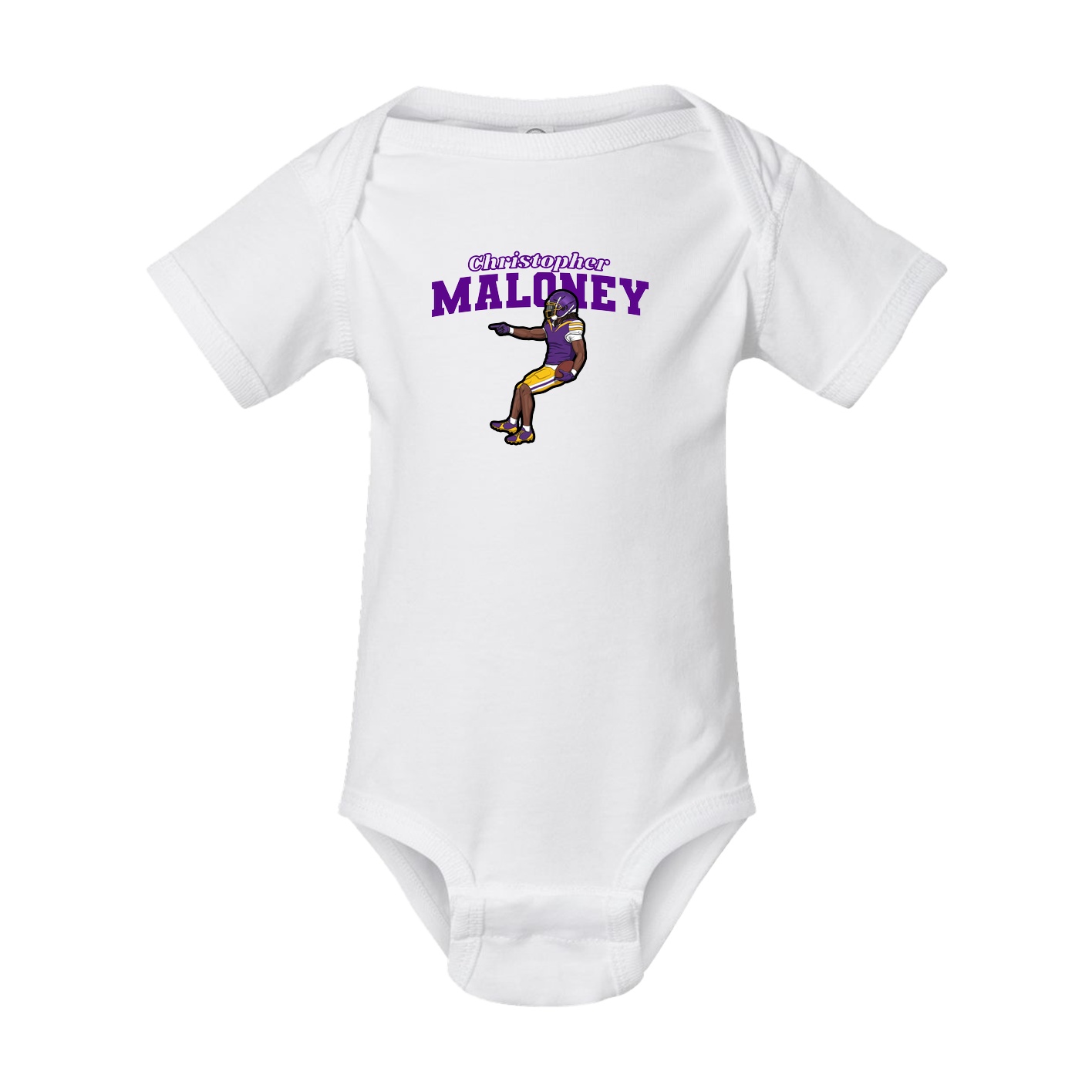 Baby Onesie — Name Arch in White