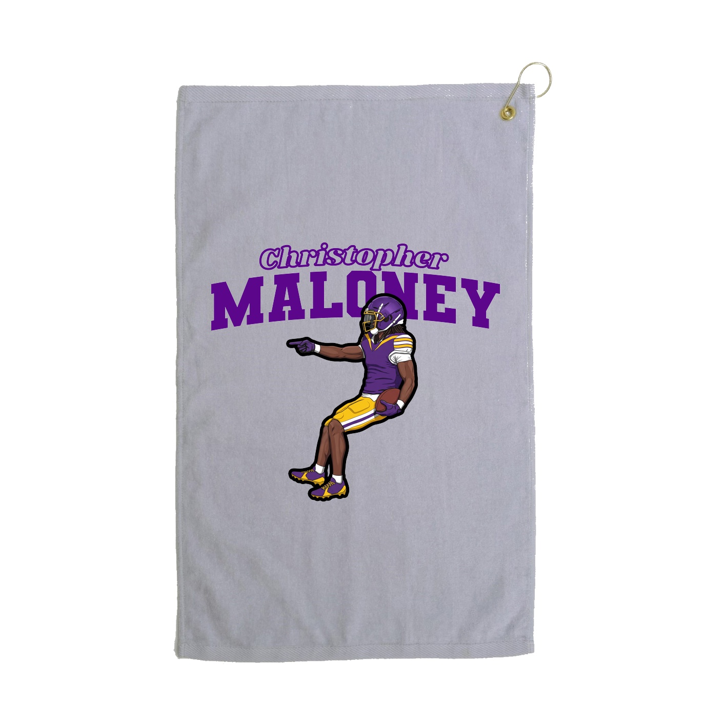 Golf Towel — Name Arch in Grey