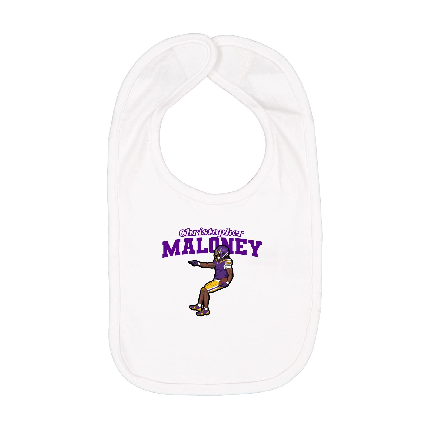 Infant Bib — Name Arch in White