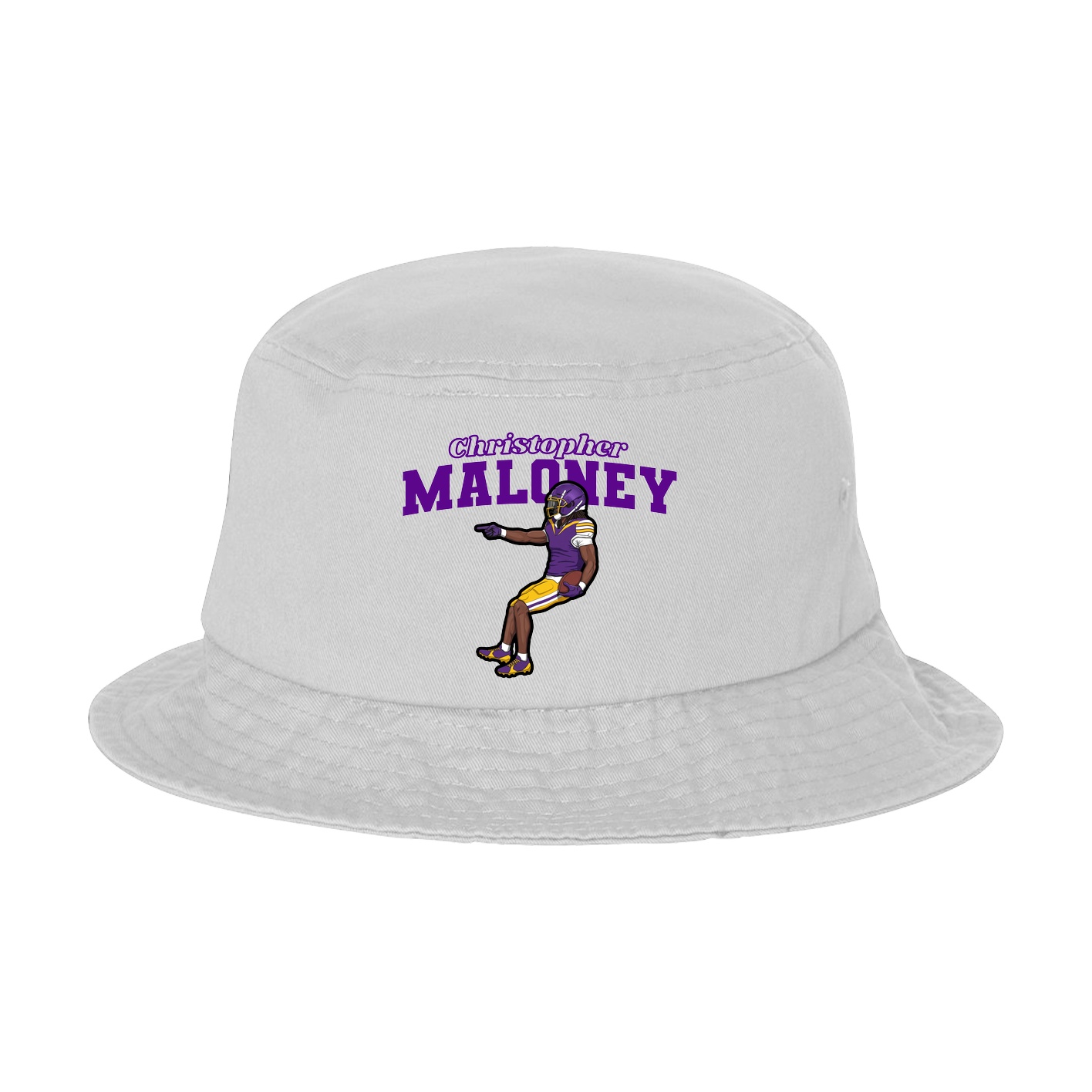 Bucket Cap — Name Arch in White
