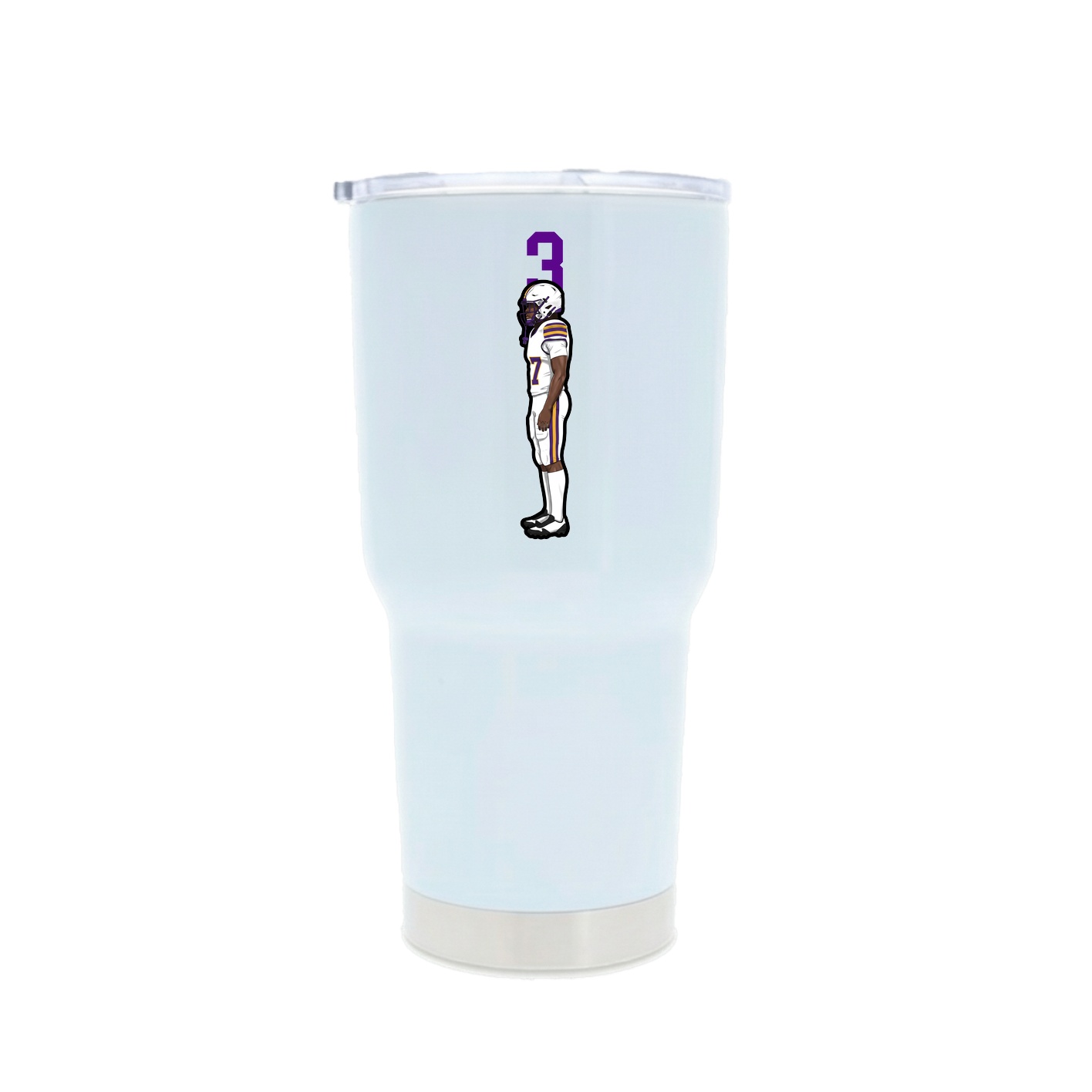 30oz Stainless Steel Tumbler — Number Top in White