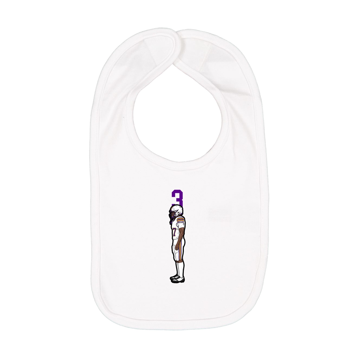 Infant Bib — Number Top in White