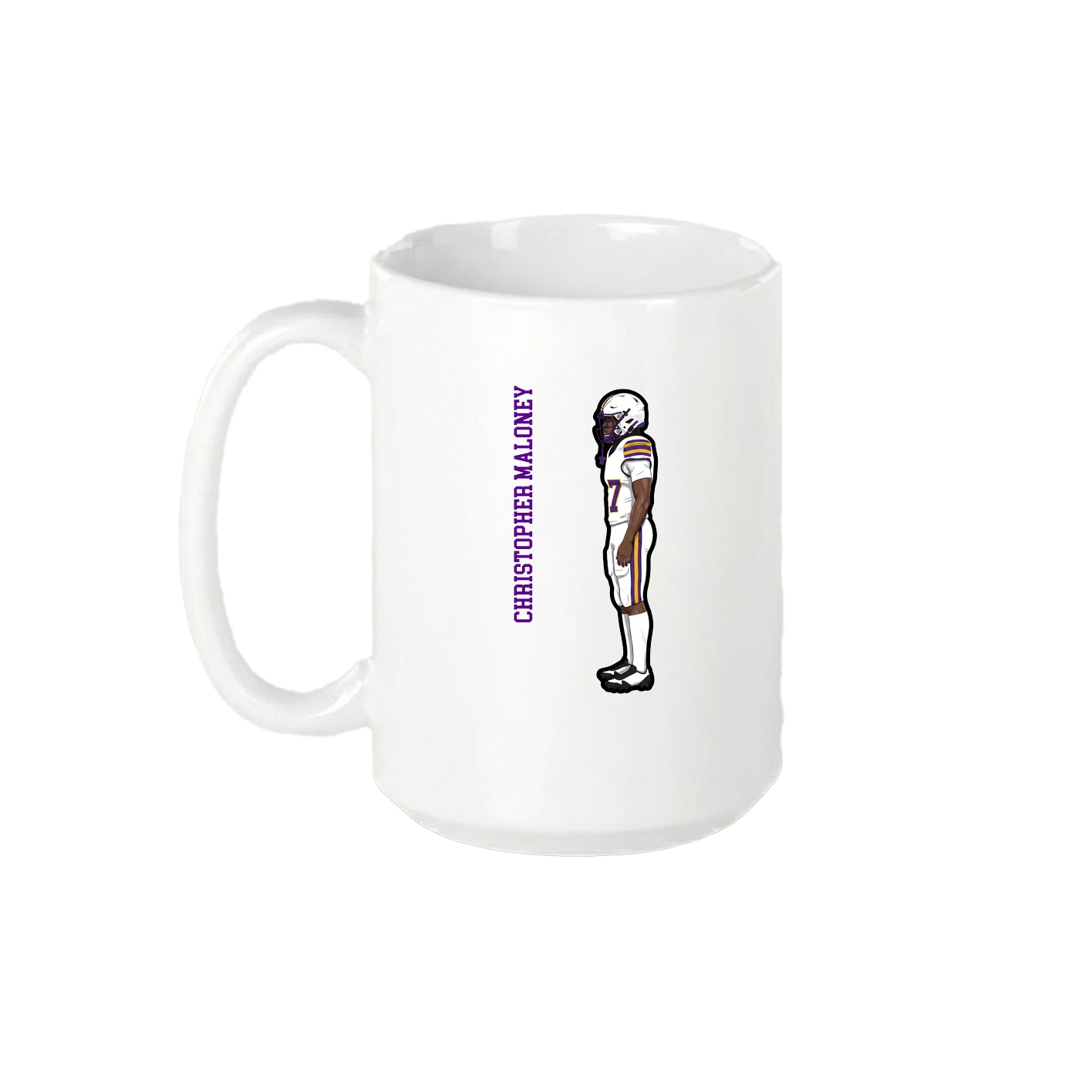 15oz Coffee Mug — Name Vertical in White