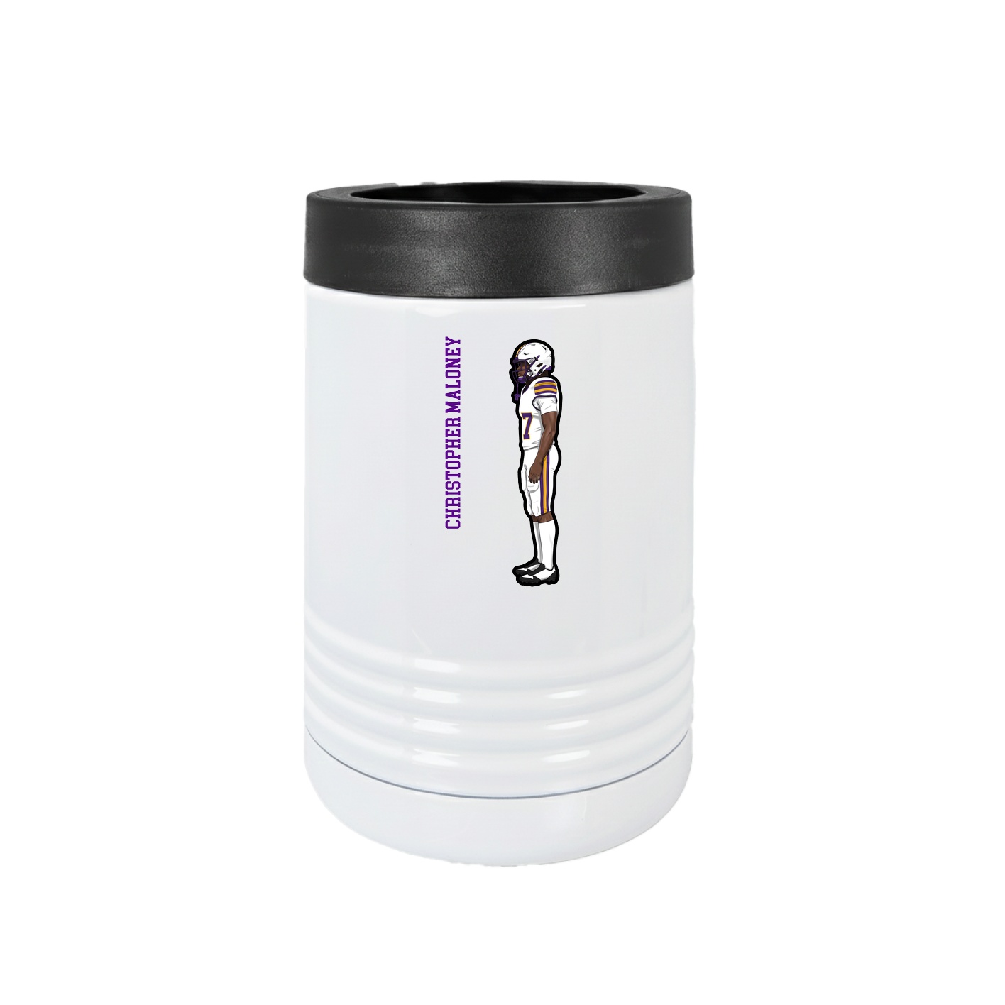 Beverage Holder — Name Vertical in White