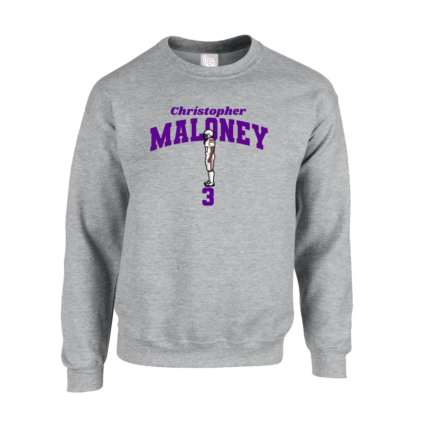 Fleece Crew — Signature Arch in Grey