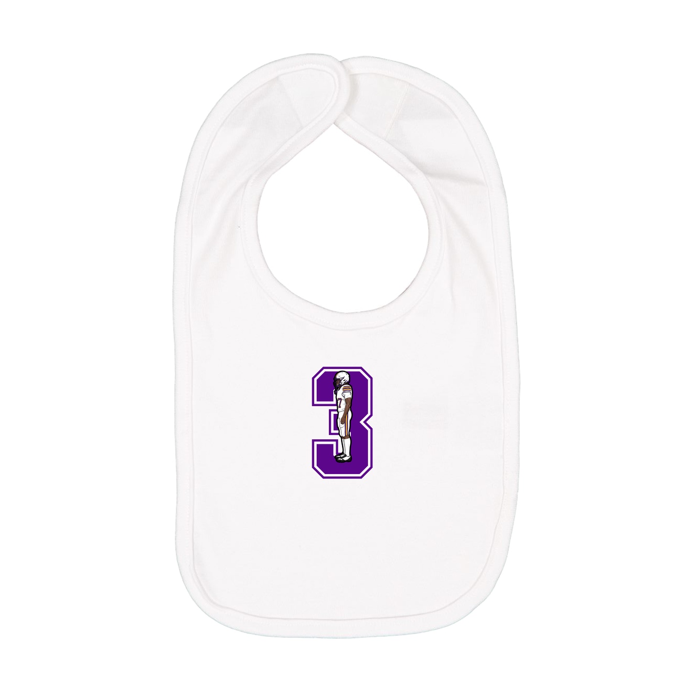 Infant Bib — Number in White