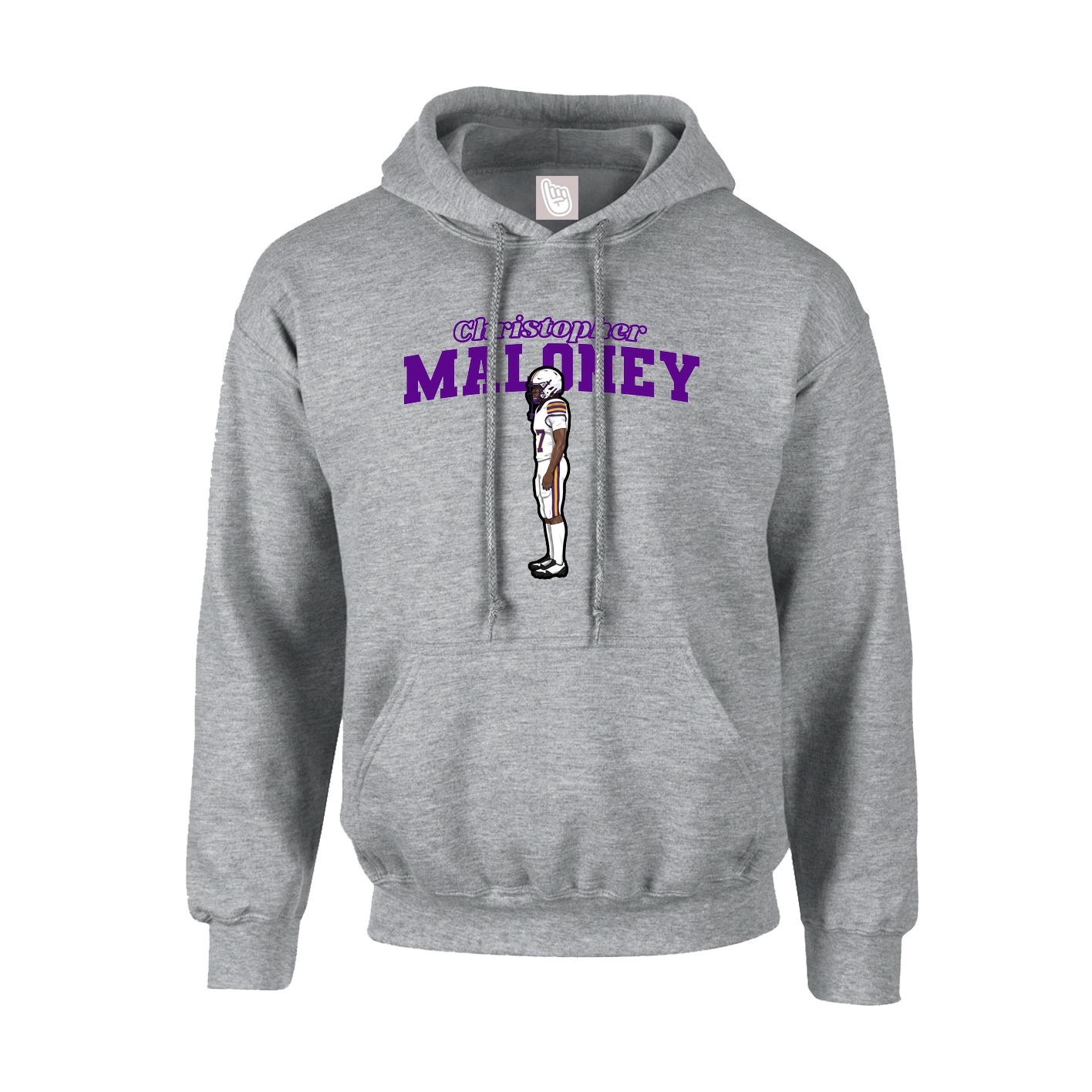 Youth Hoodie — Name Arch in Grey