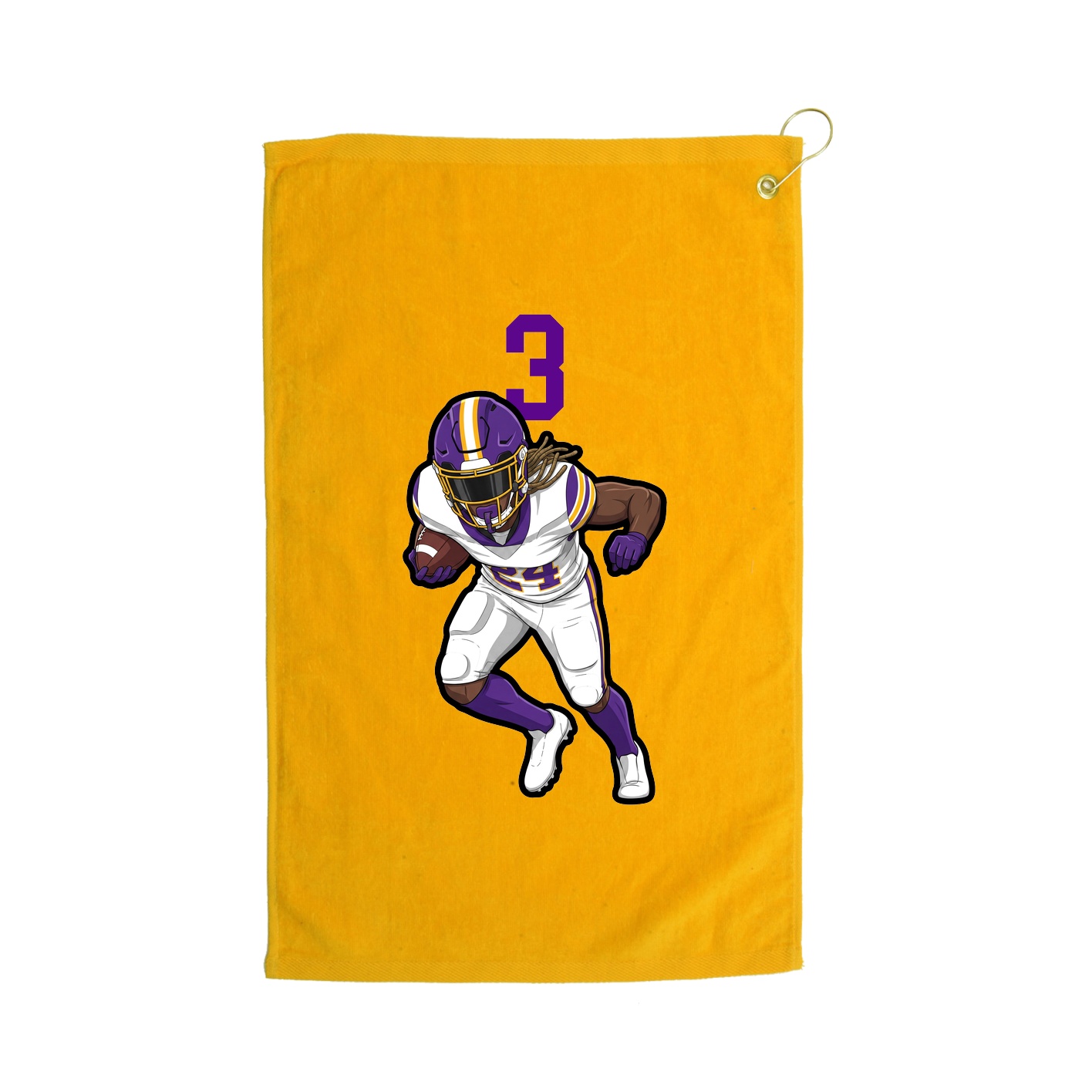 Golf Towel — Number Top in Gold