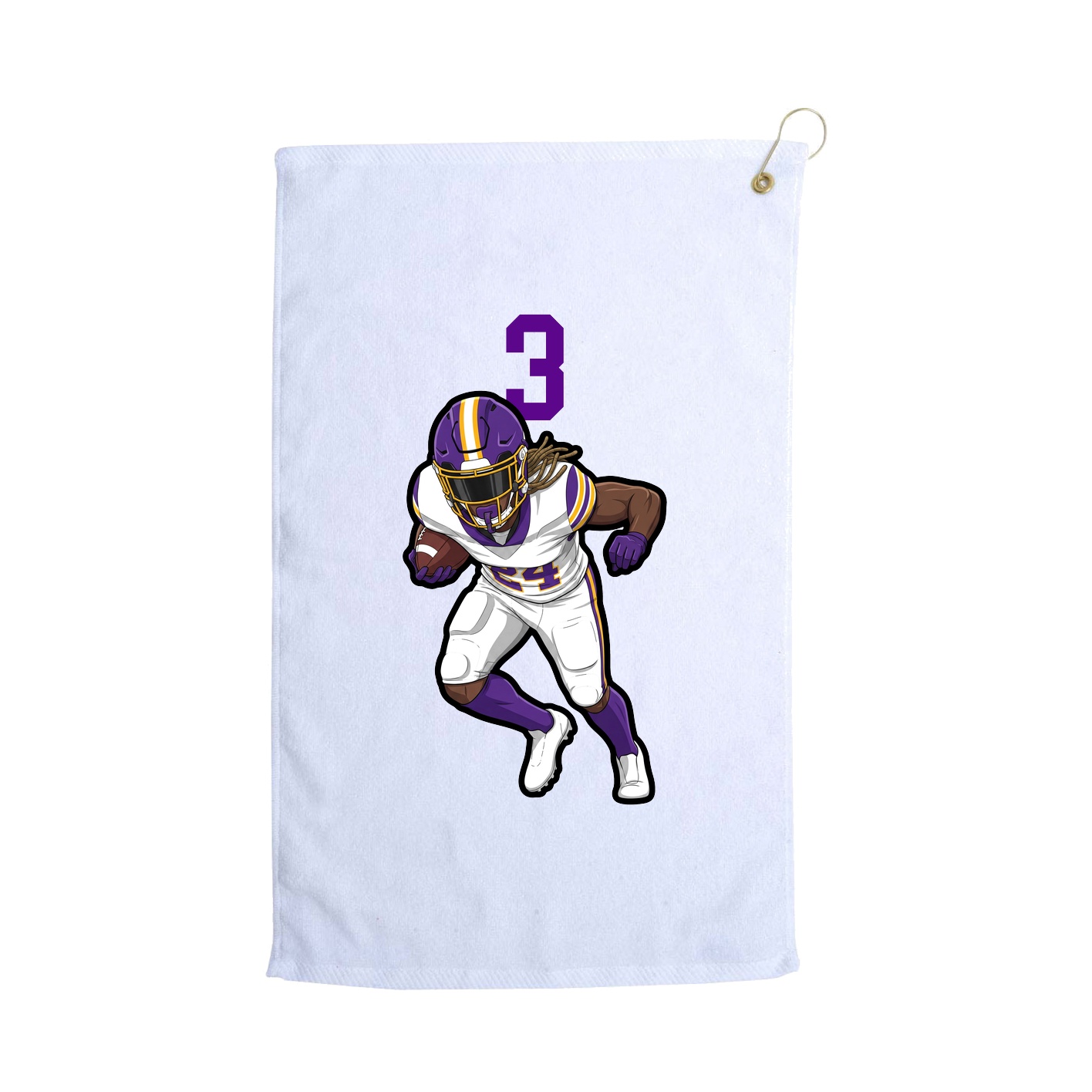 Golf Towel — Number Top in White