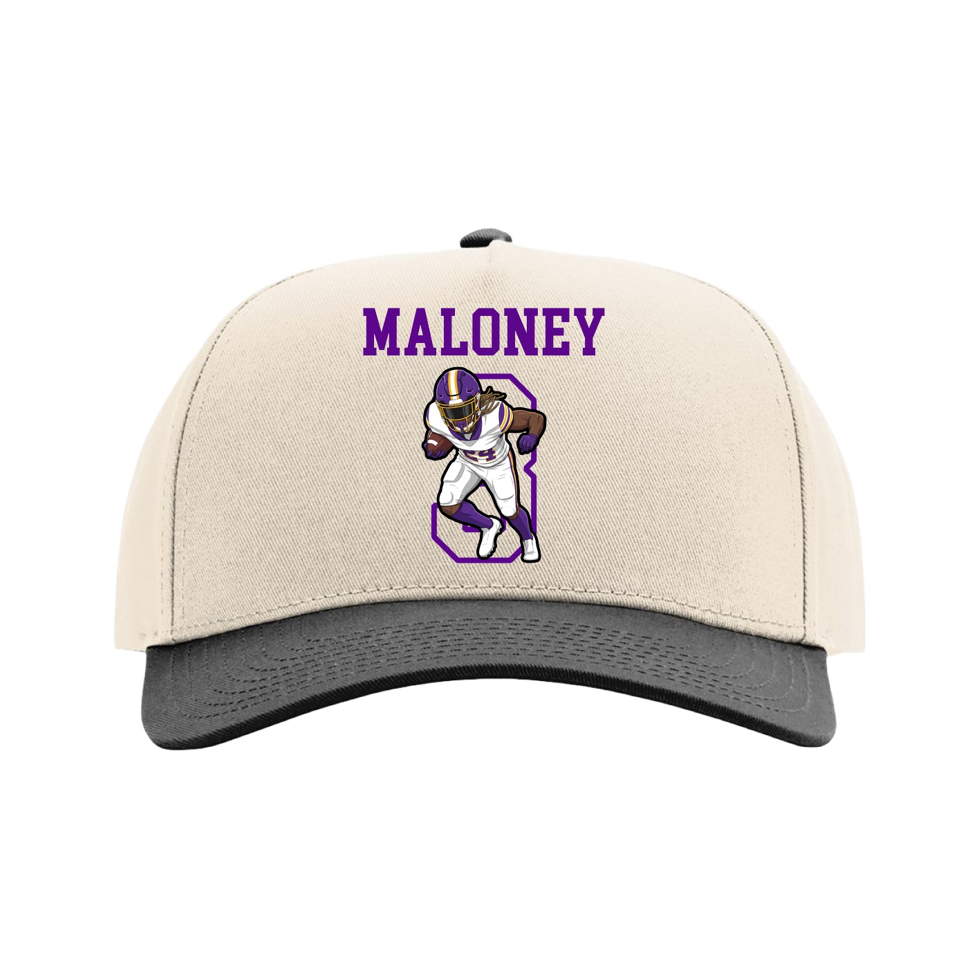Full Fabric Five-Panel Champ Cap — Shirsey in Cream/Black