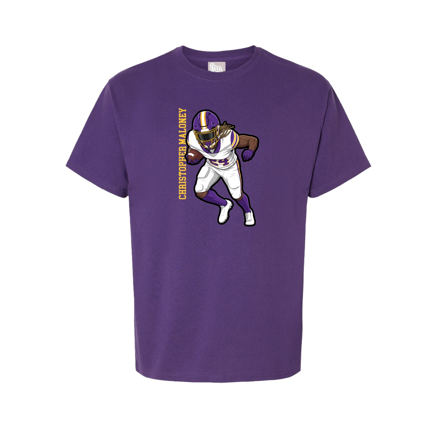Youth Tee — Name Vertical in Purple