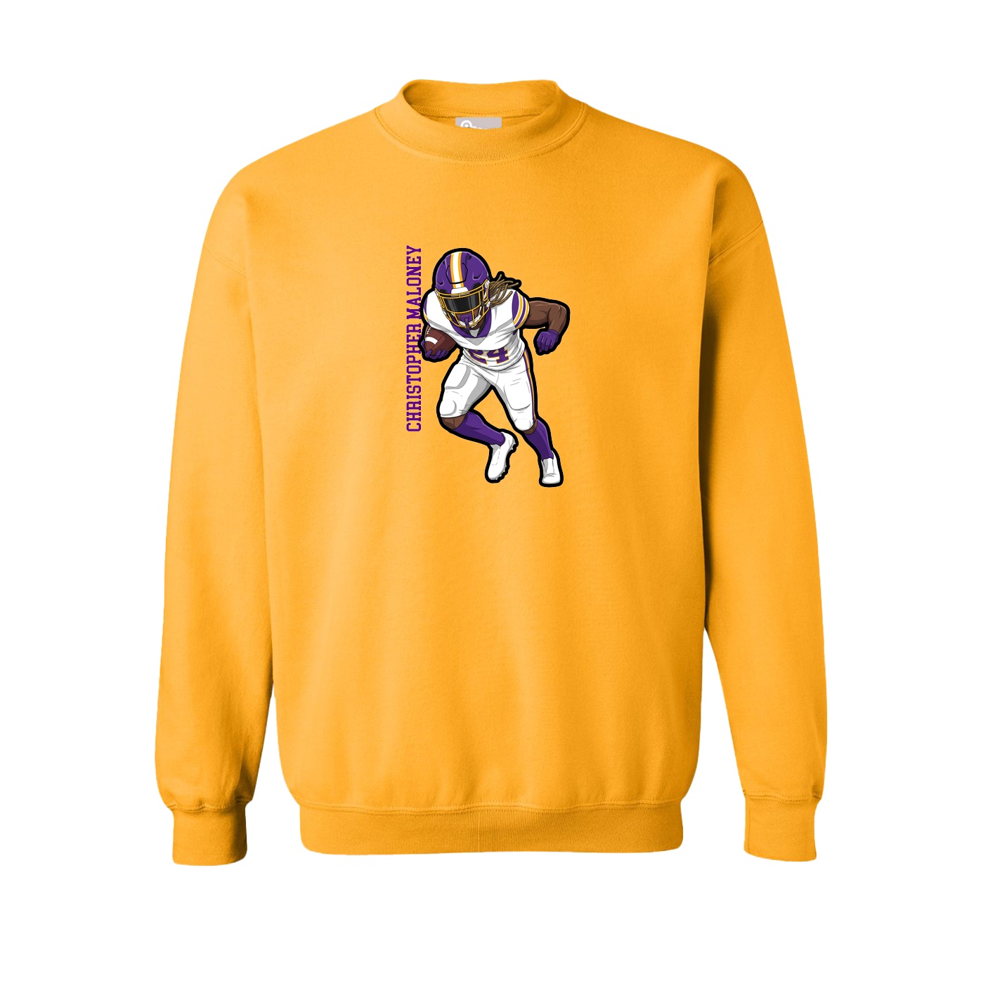 Fleece Crew — Name Vertical in Gold