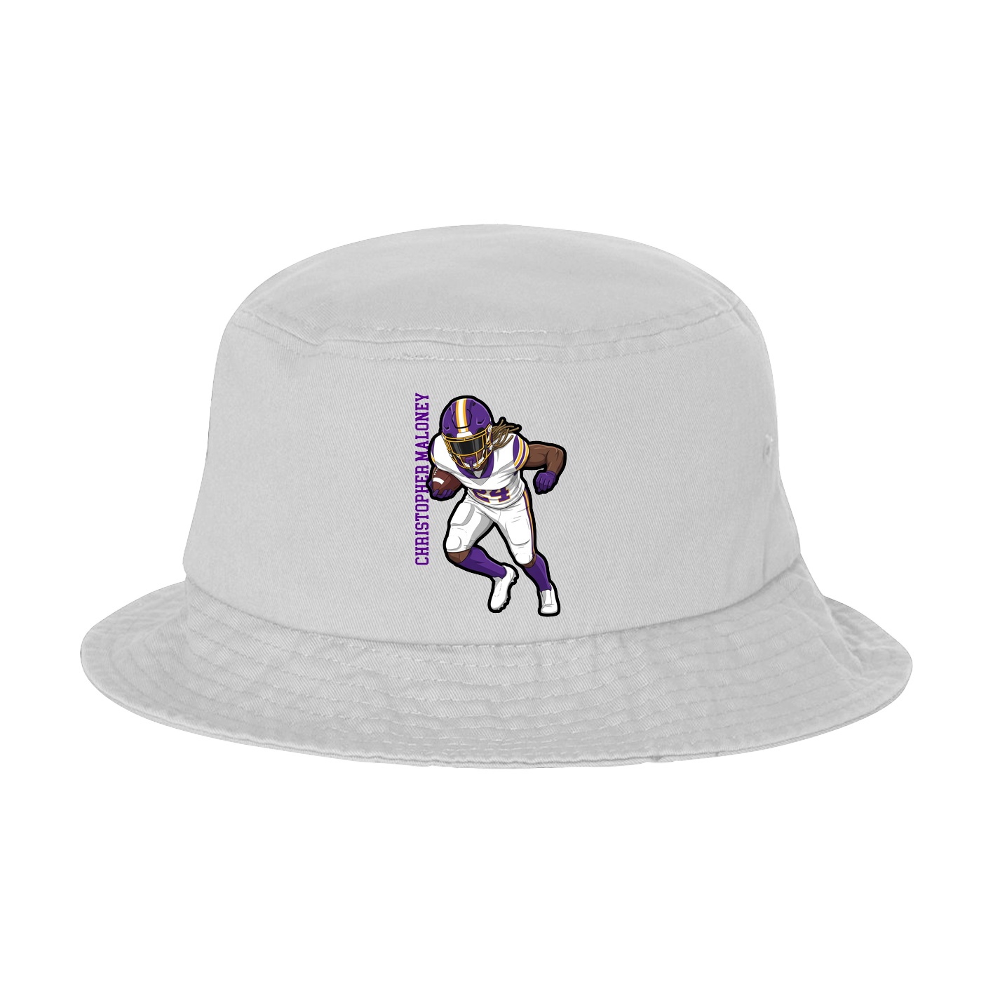 Bucket Cap — Name Vertical in White