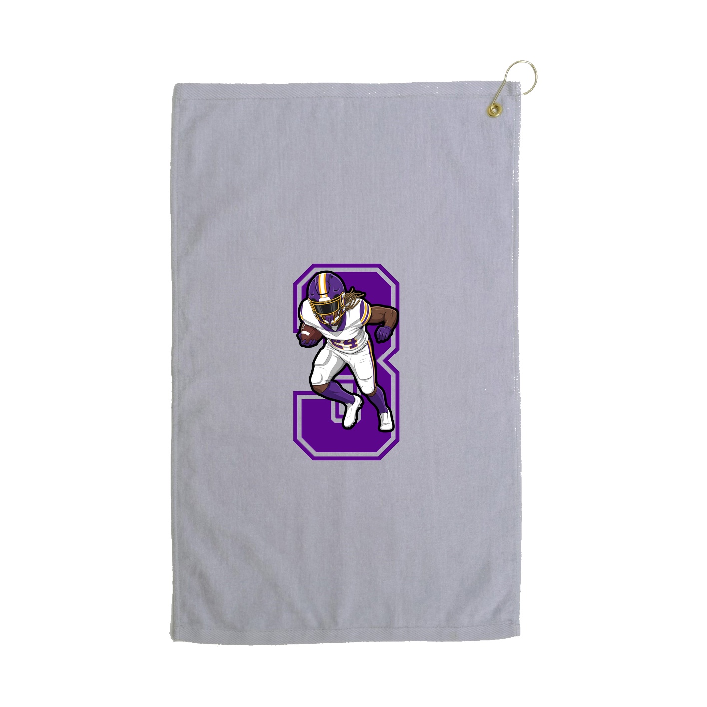 Golf Towel — Number in Grey