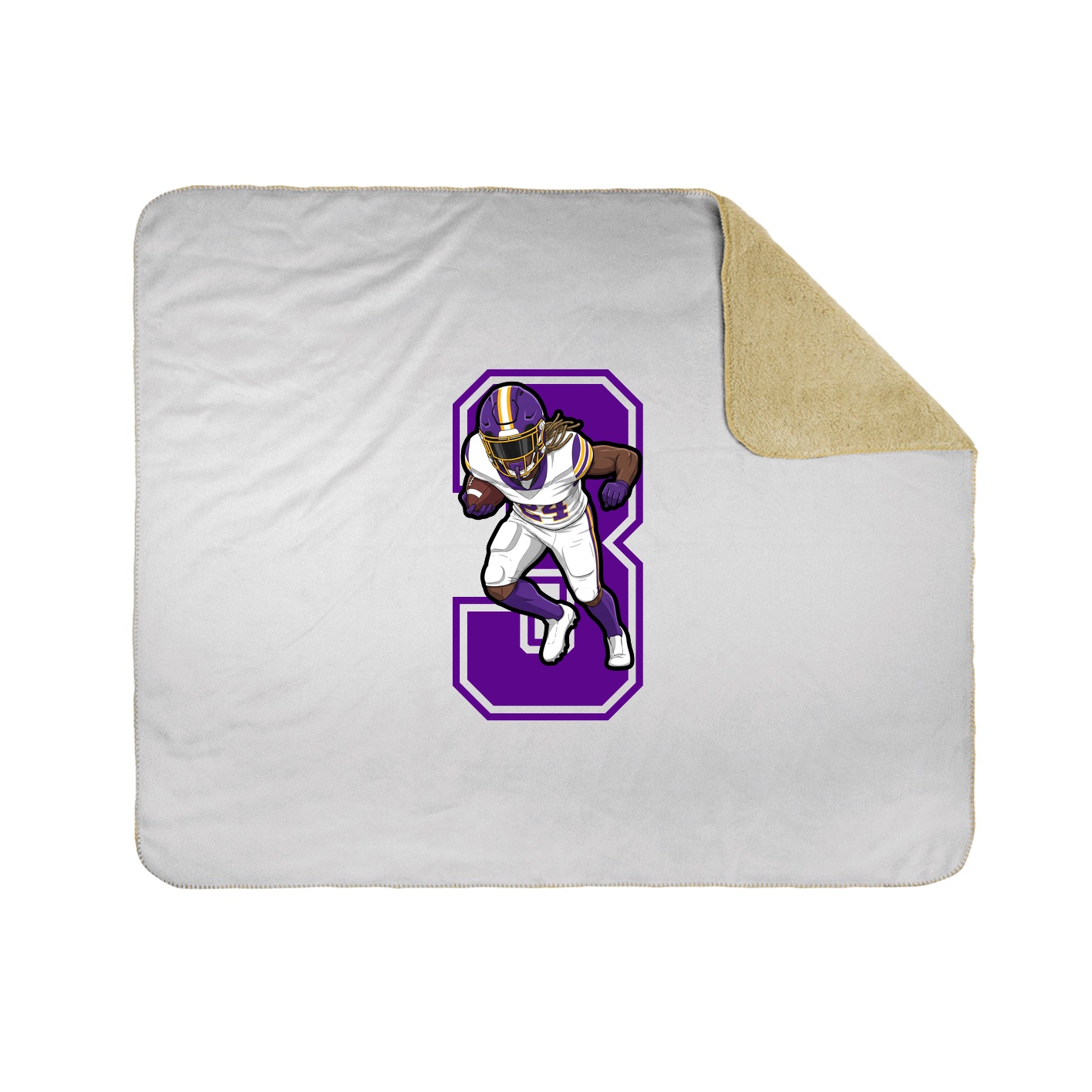 Throw Blanket — Number in White