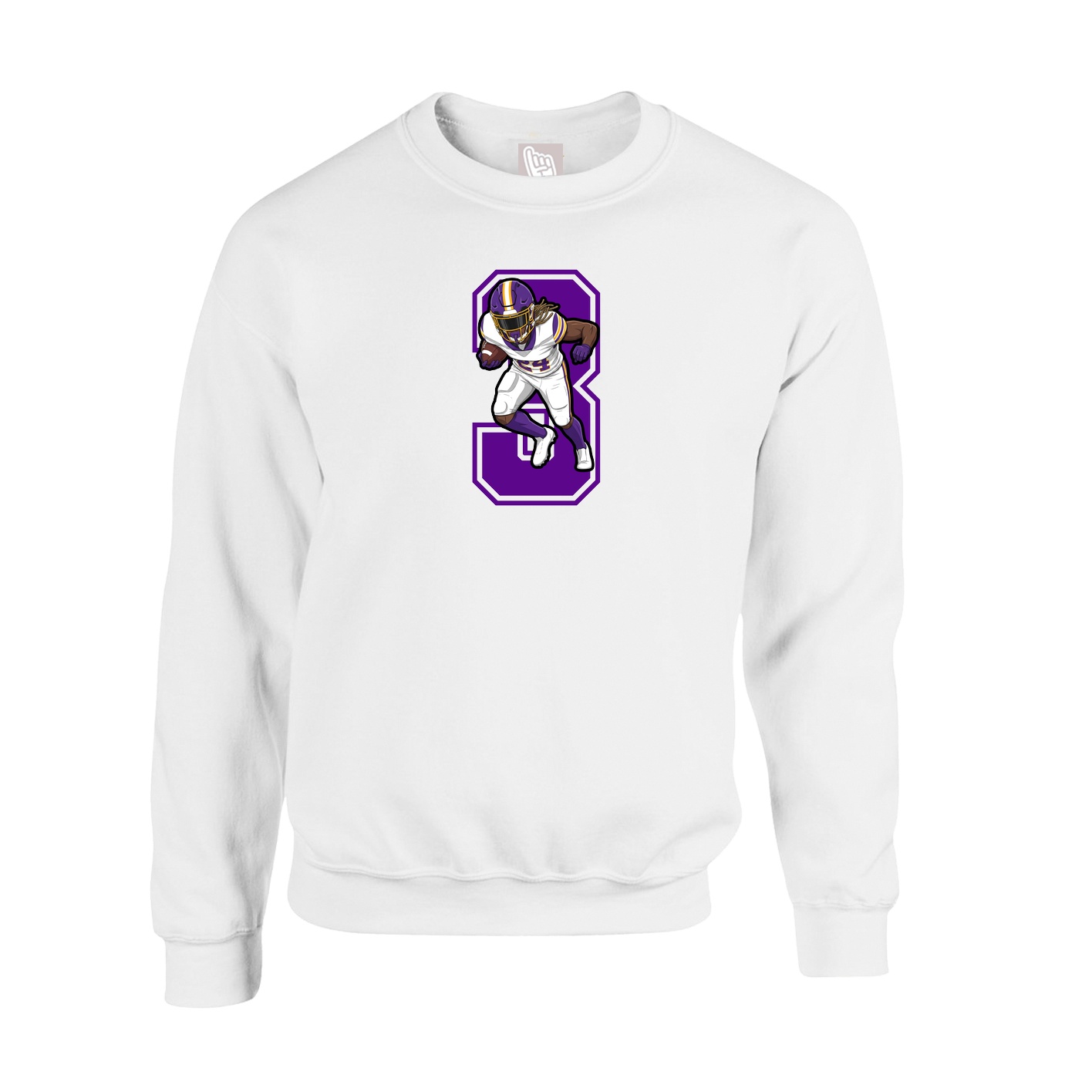 Fleece Crew — Number in White