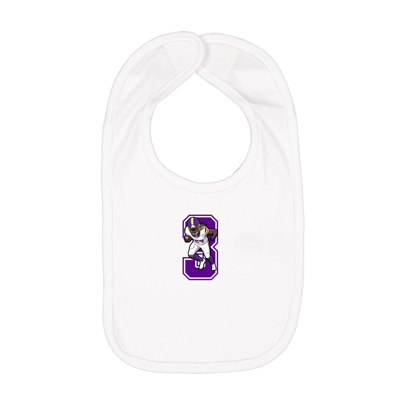 Infant Bib — Number in White