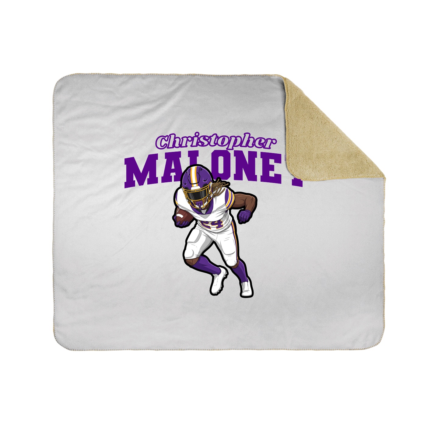 Throw Blanket — Name Arch in White