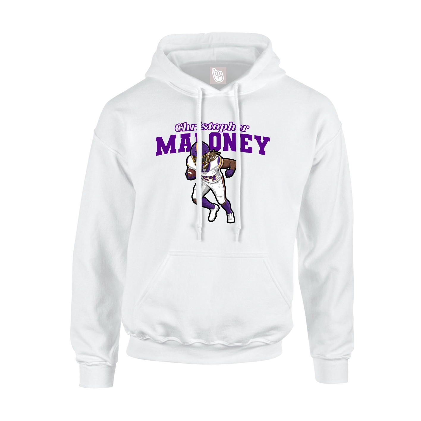 Hoodie — Name Arch in White