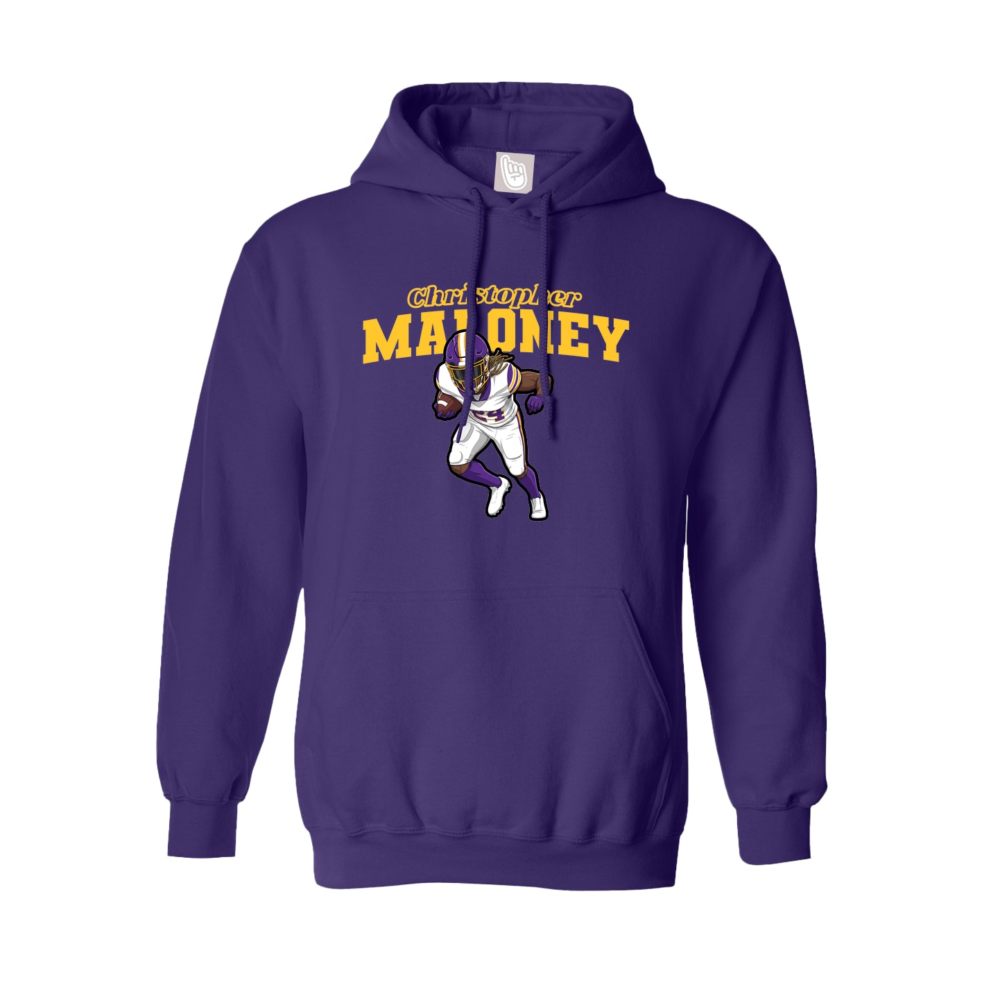Youth Hoodie — Name Arch in Purple