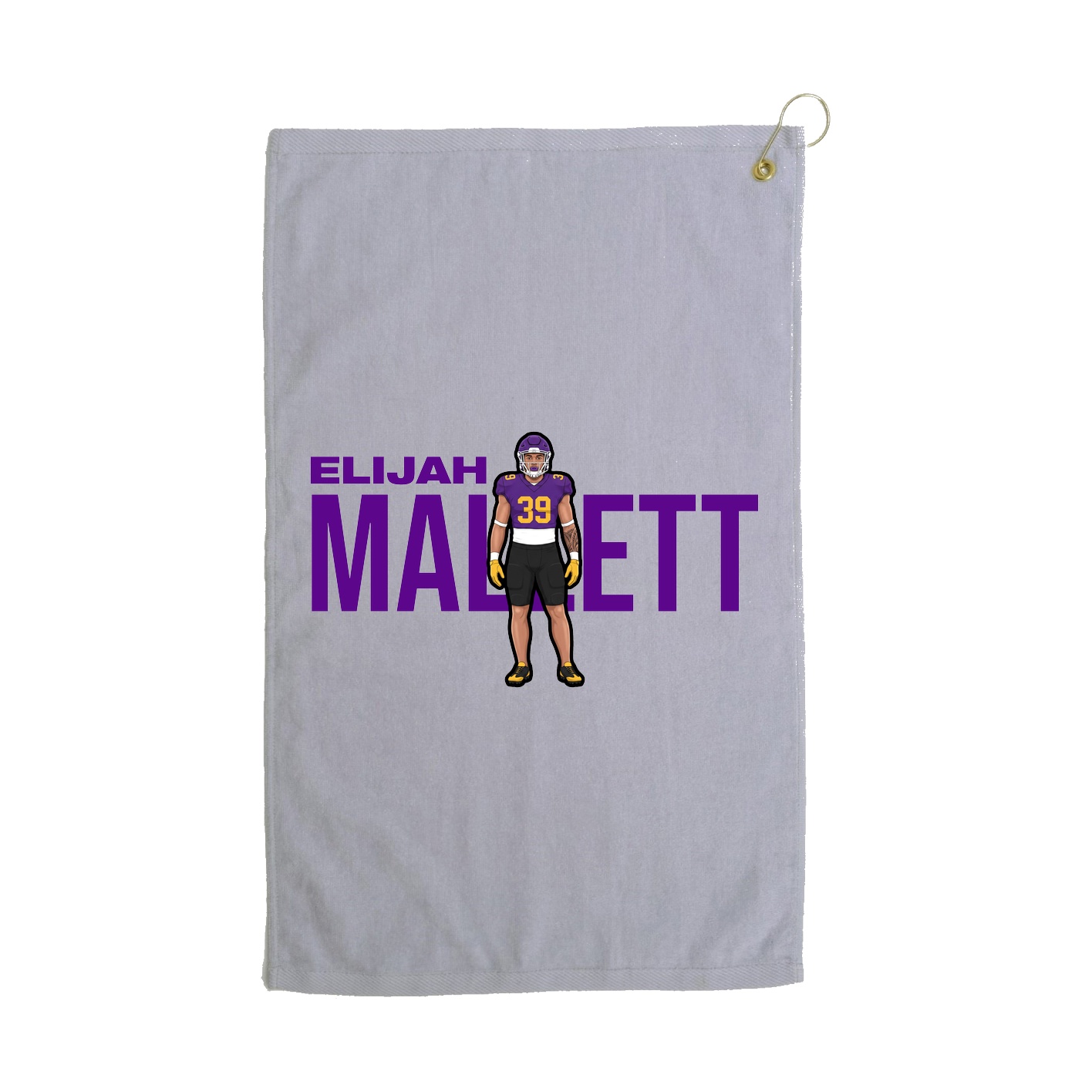 Golf Towel — Player Name in Grey