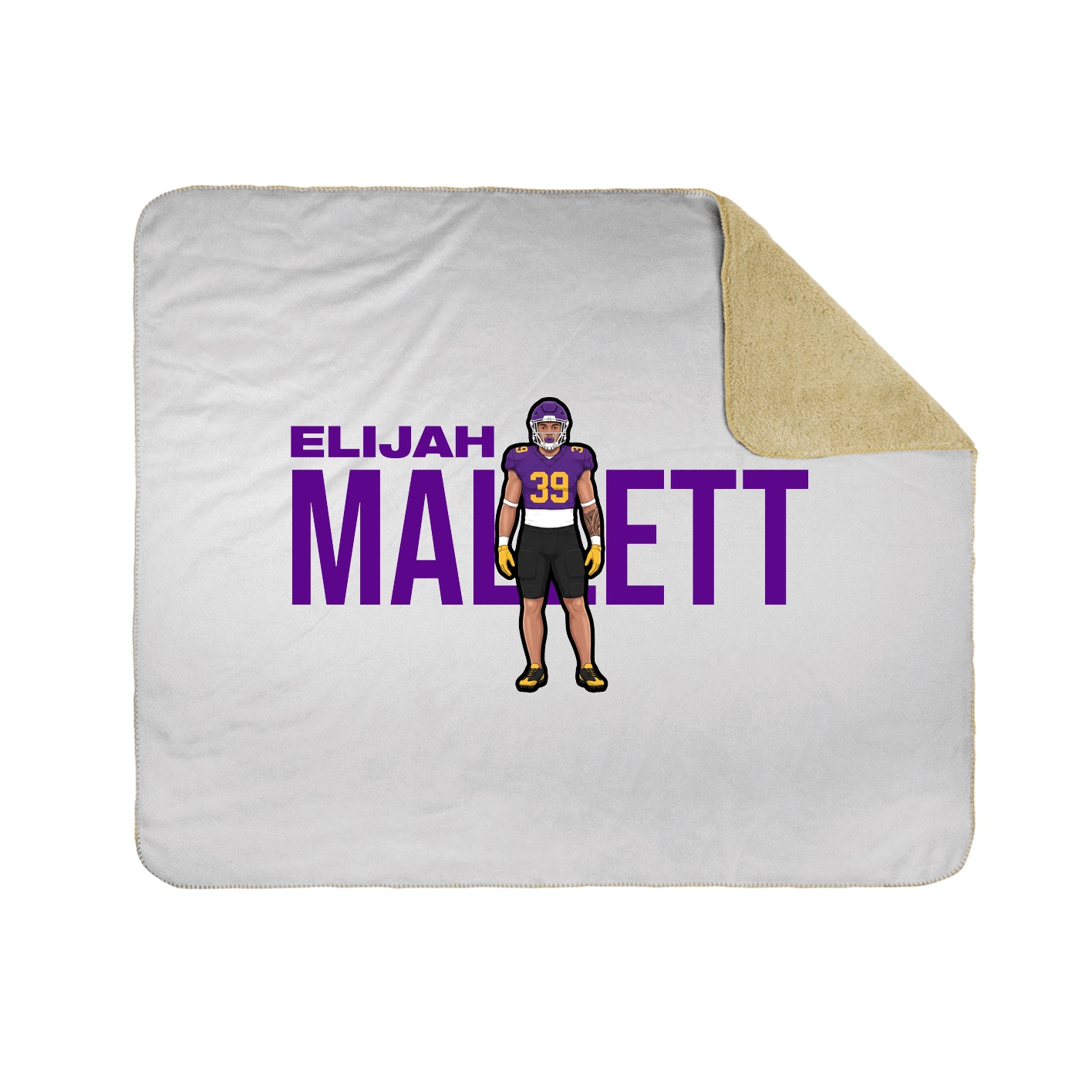 Throw Blanket — Player Name in White