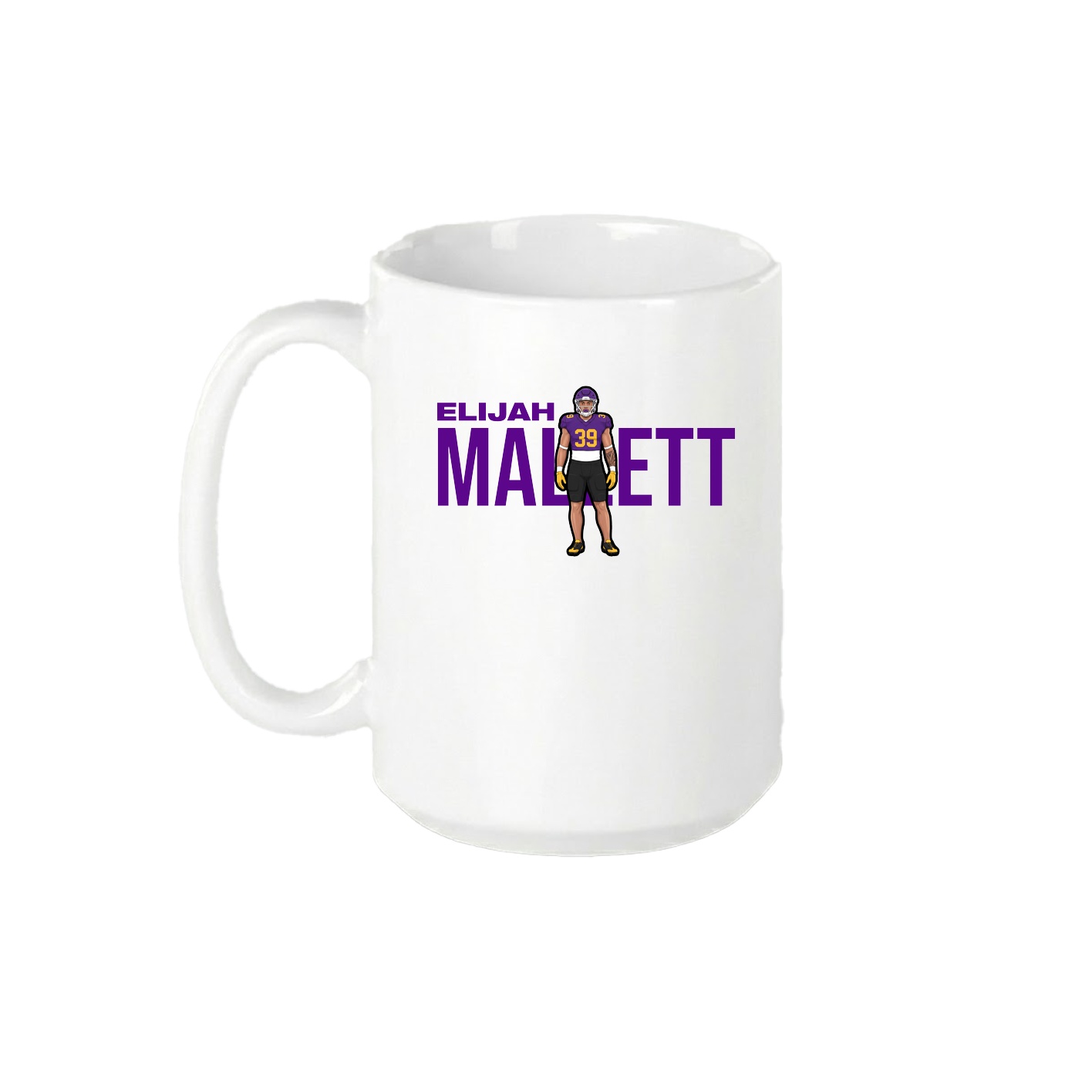 15oz Coffee Mug — Player Name in White