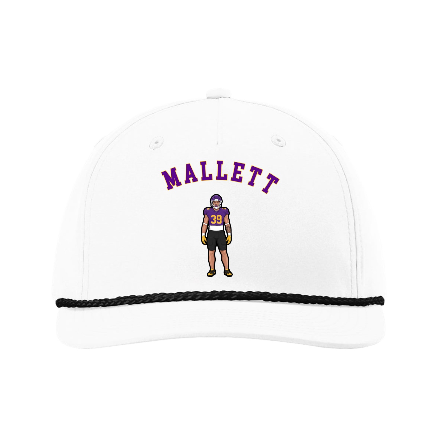 Five-Panel Classic Rope Cap — Shirsey Arch in White