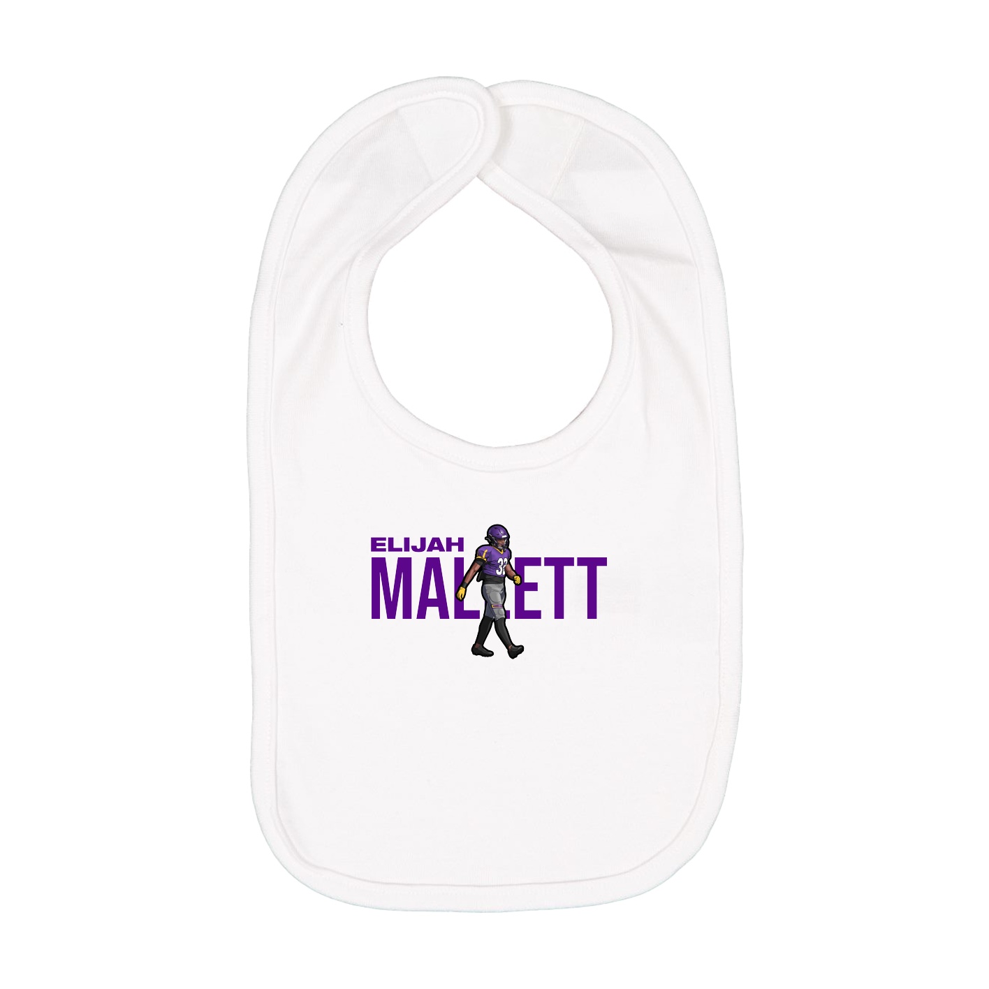 Infant Bib — Player Name in White
