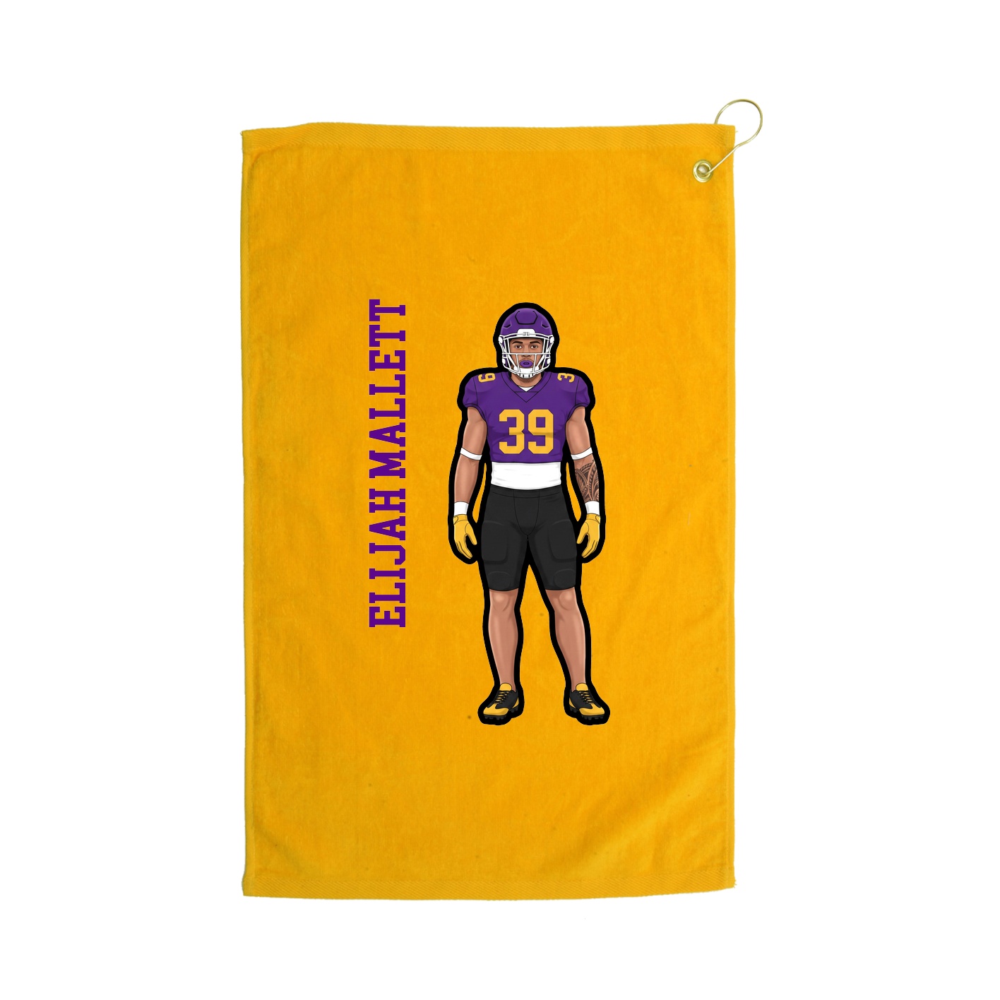 Golf Towel — Name Vertical in Gold