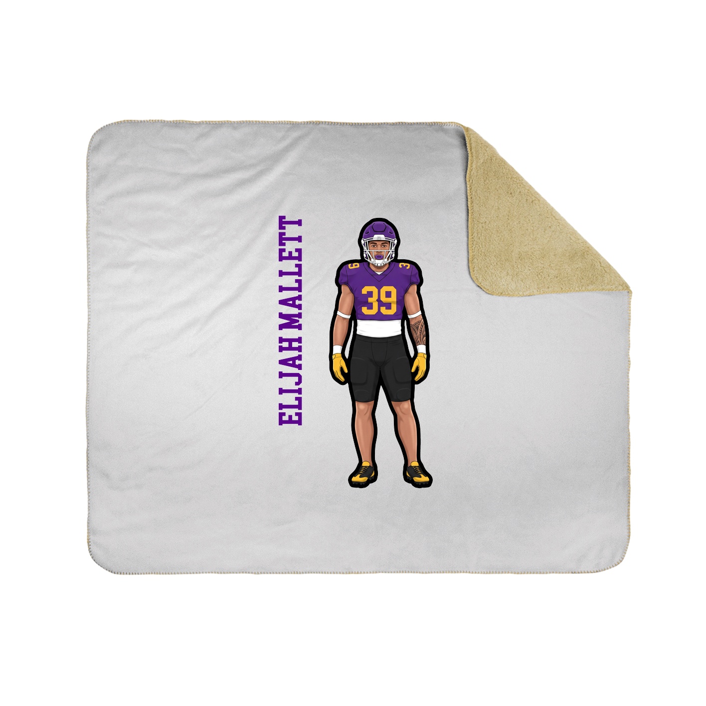 Throw Blanket — Name Vertical in White