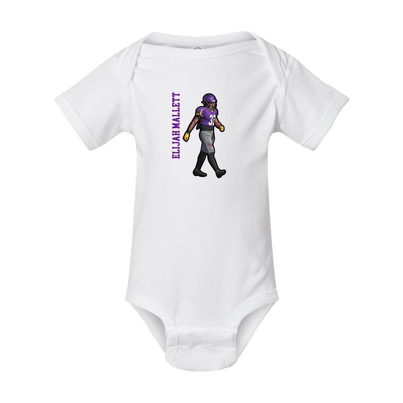 Baby Onesie — Name Vertical in White